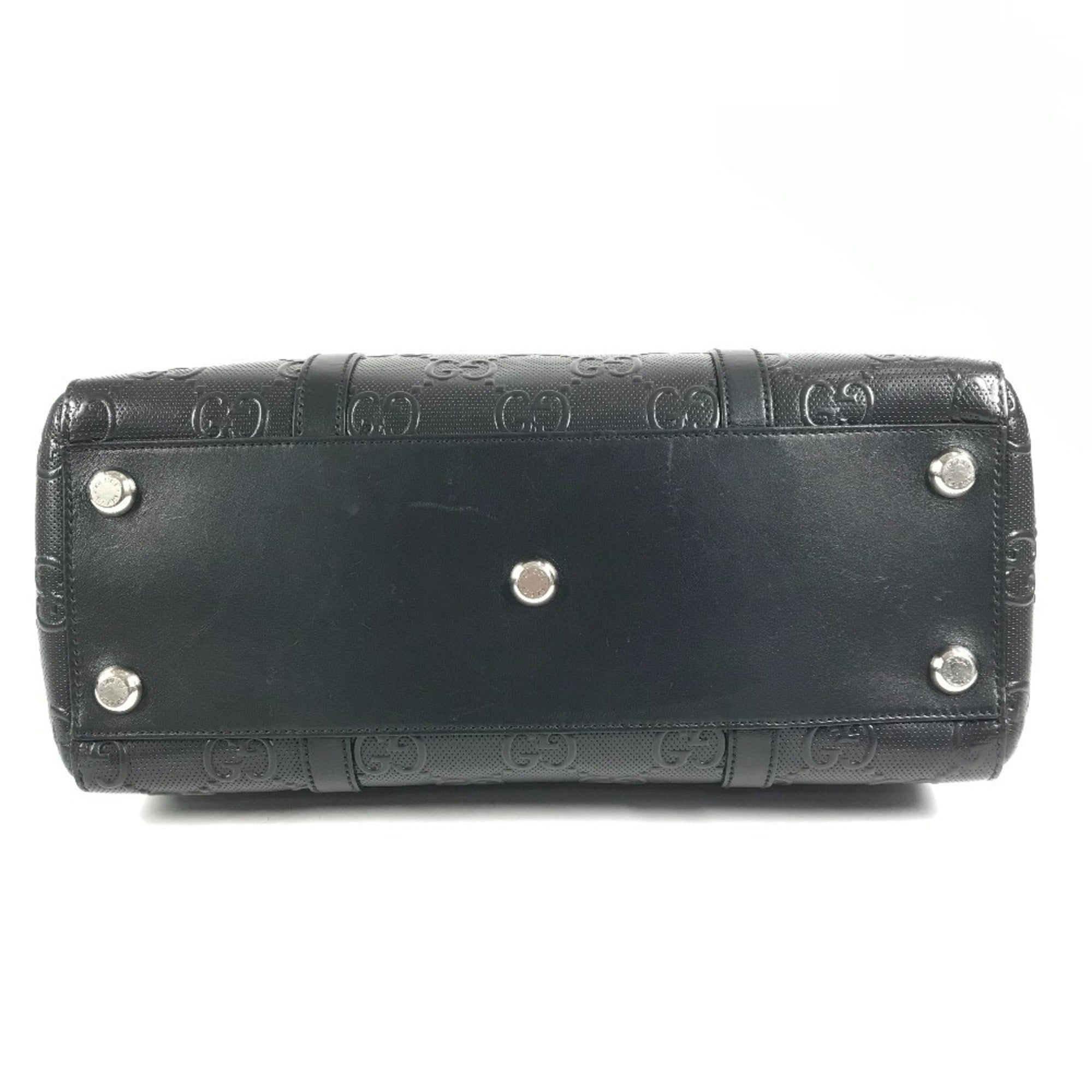 Gucci Black Leather Shoulder Bag Tote Bag (Pre-Owned)