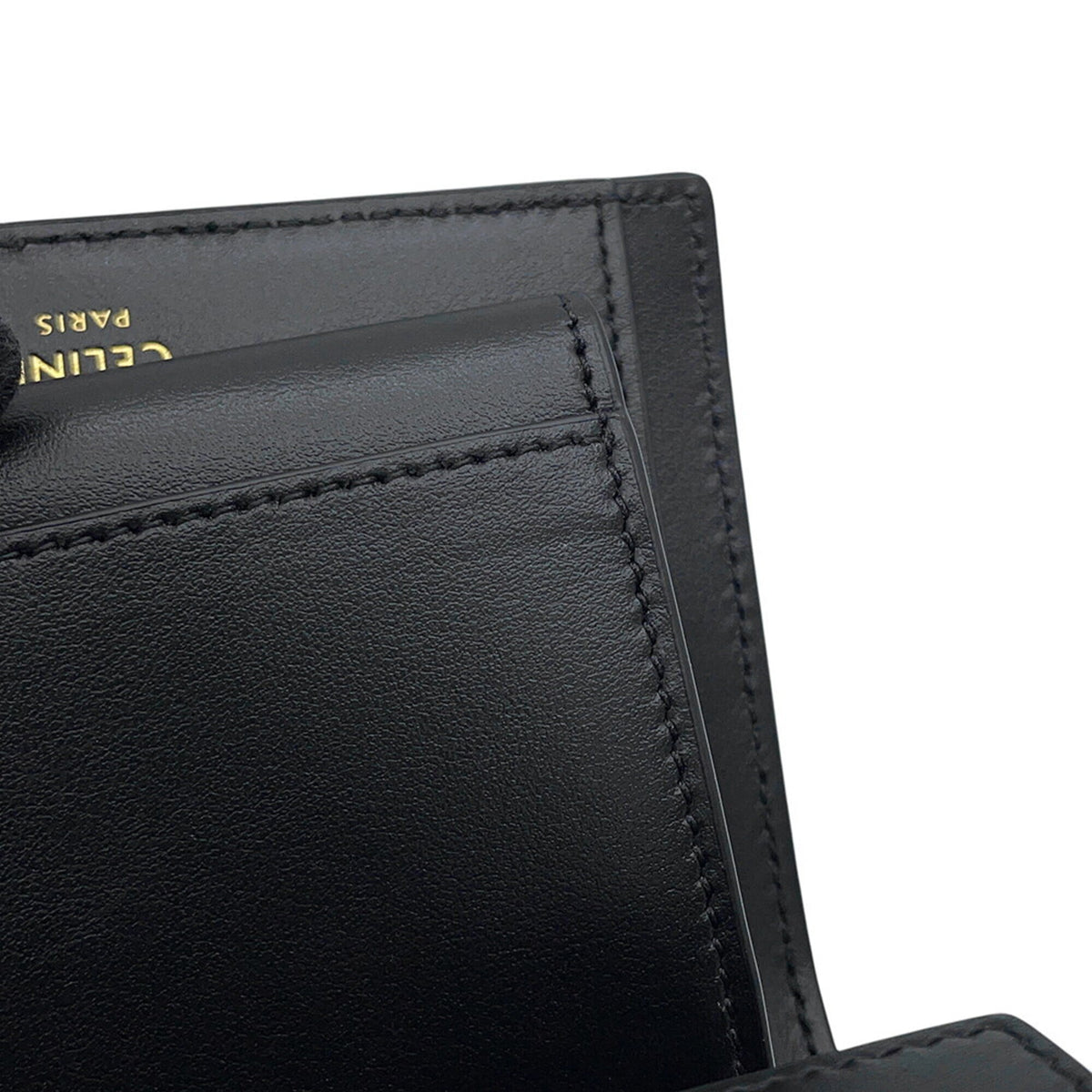 Celine Black Leather Wallet (Tri-Fold) (Pre-Owned)