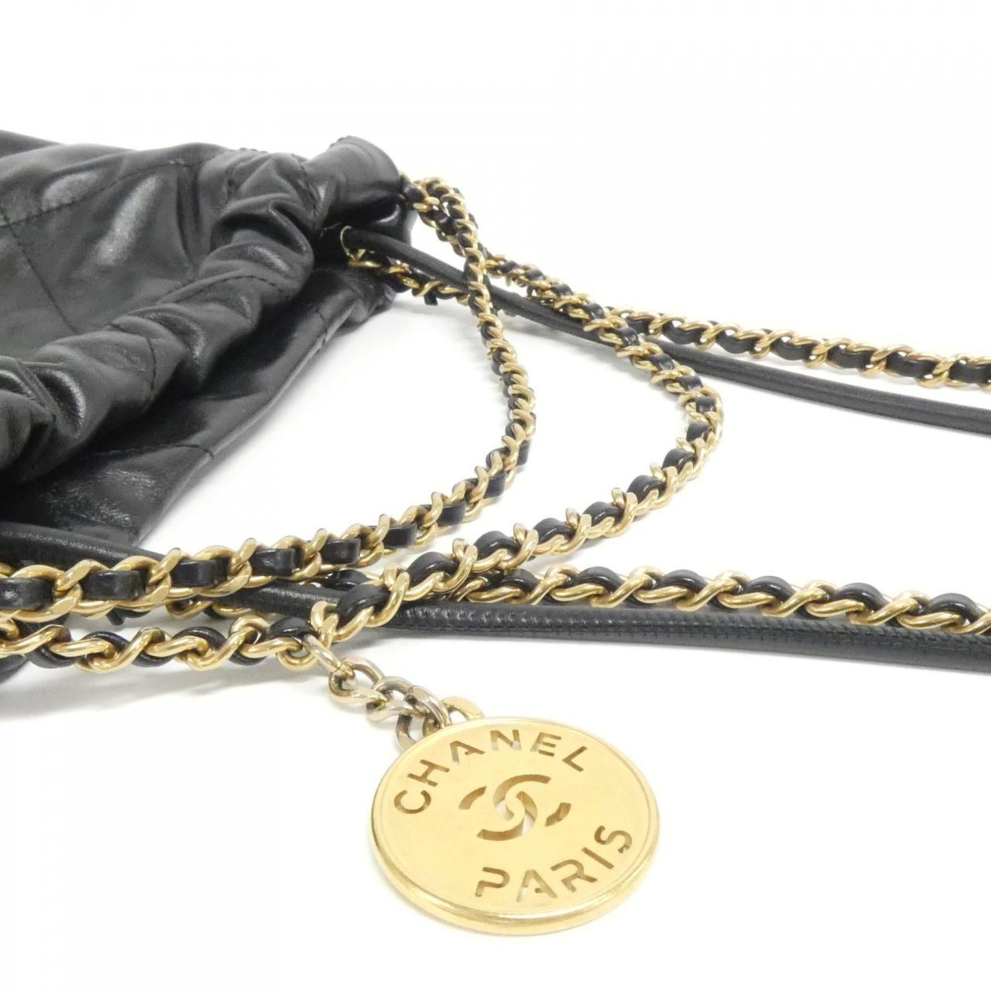 Chanel Black Leather Handbag (Pre-Owned)