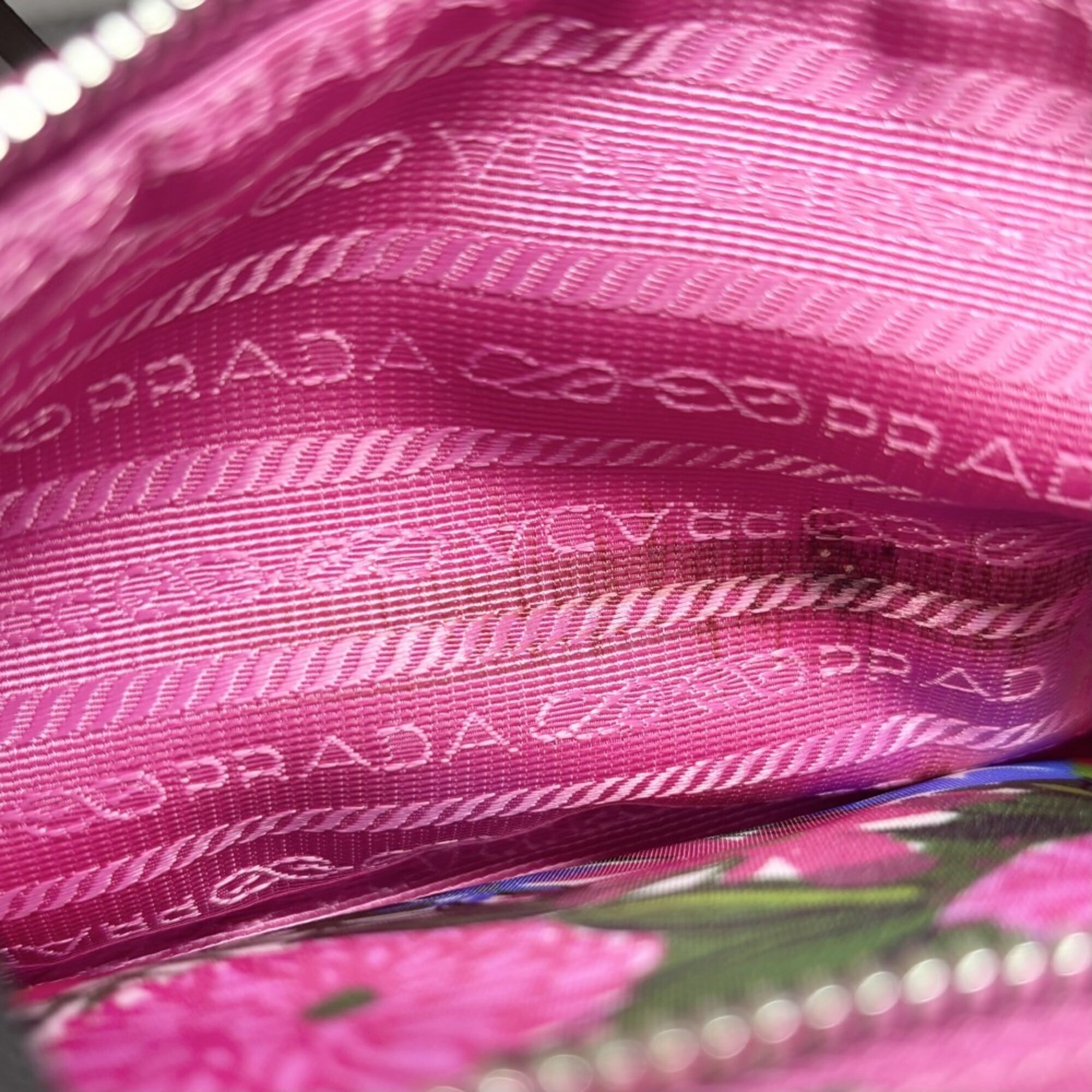 Prada Pink Nylon Leather Pochette Shoulder Bag (Pre-Owned)