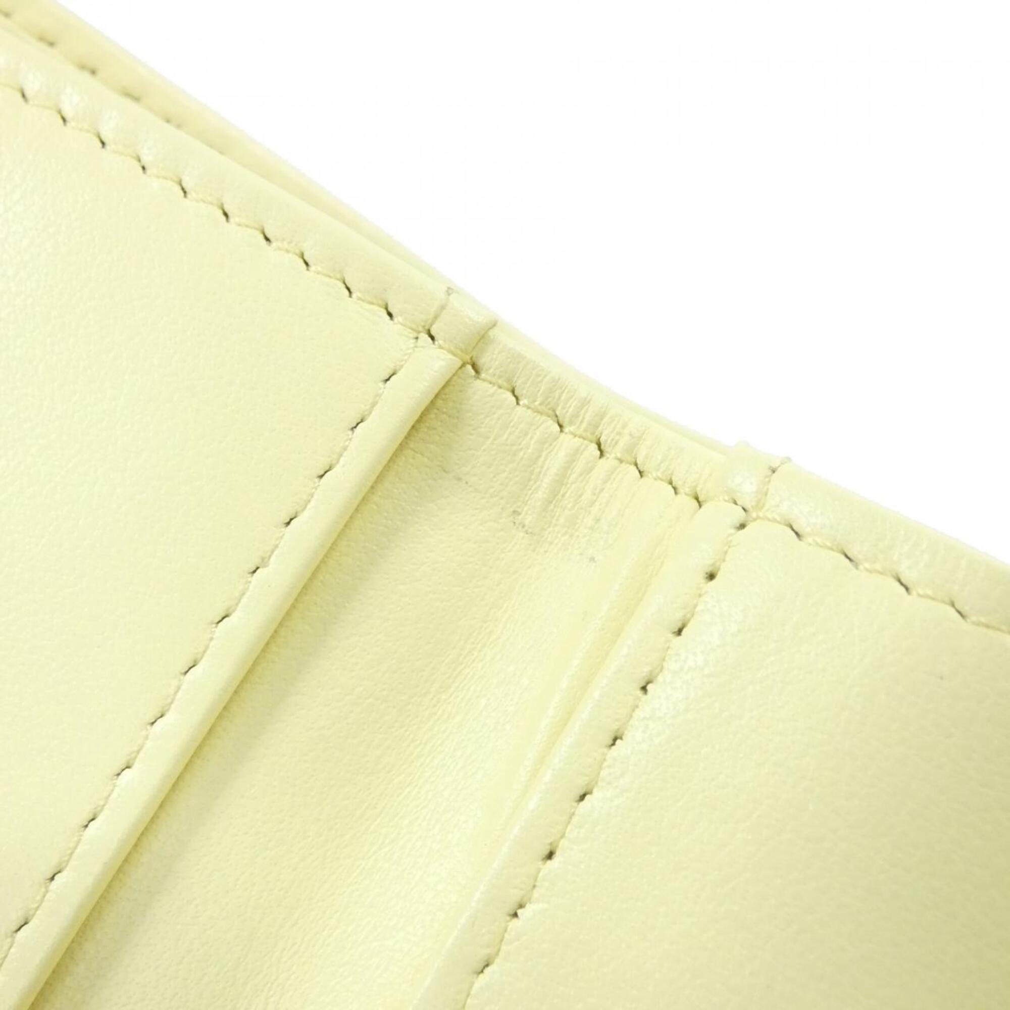 Chanel Yellow Grained Calfskin Wallet (Tri-Fold) (Pre-Owned)