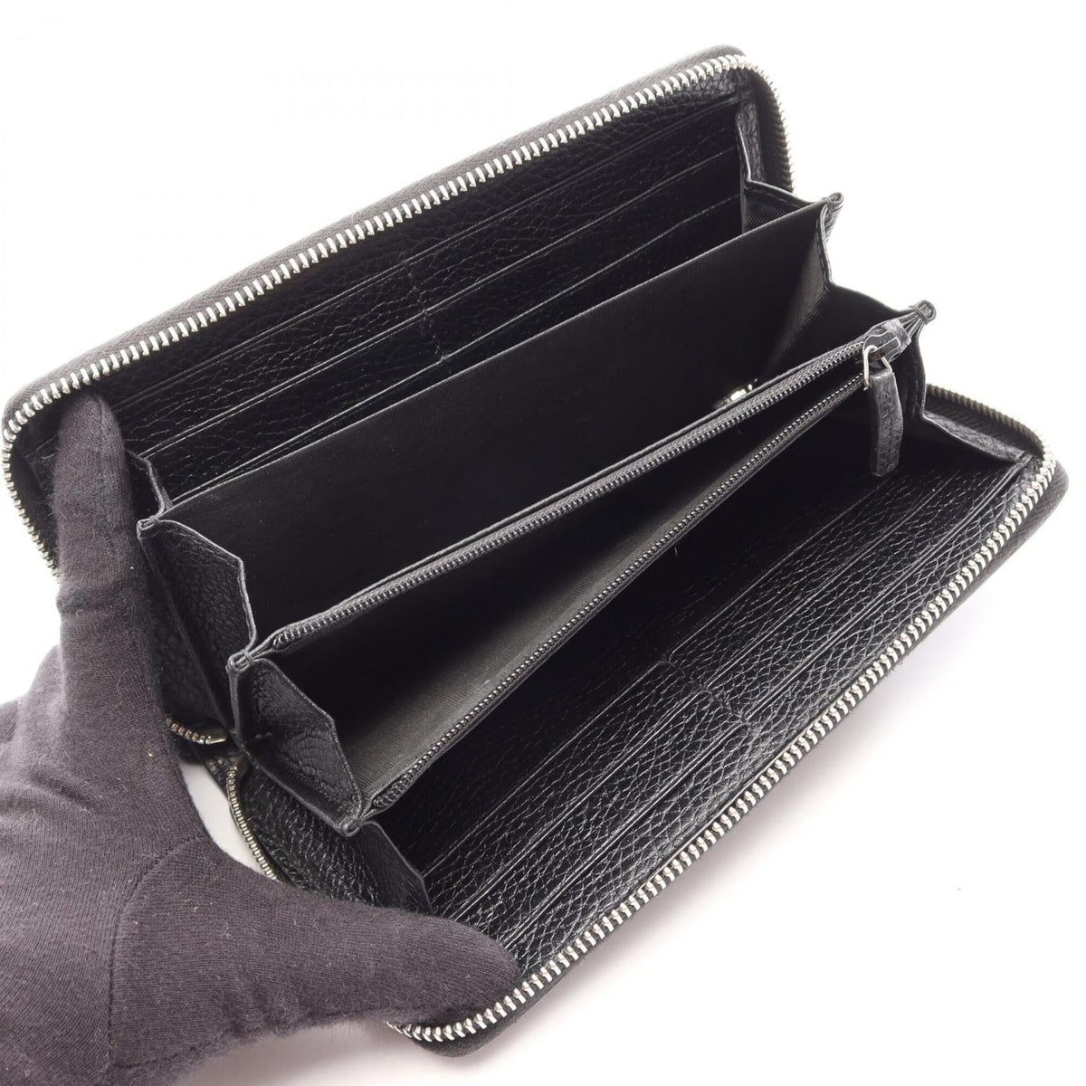 Gucci Black Leather Long Wallet (Bi-Fold) (Pre-Owned)