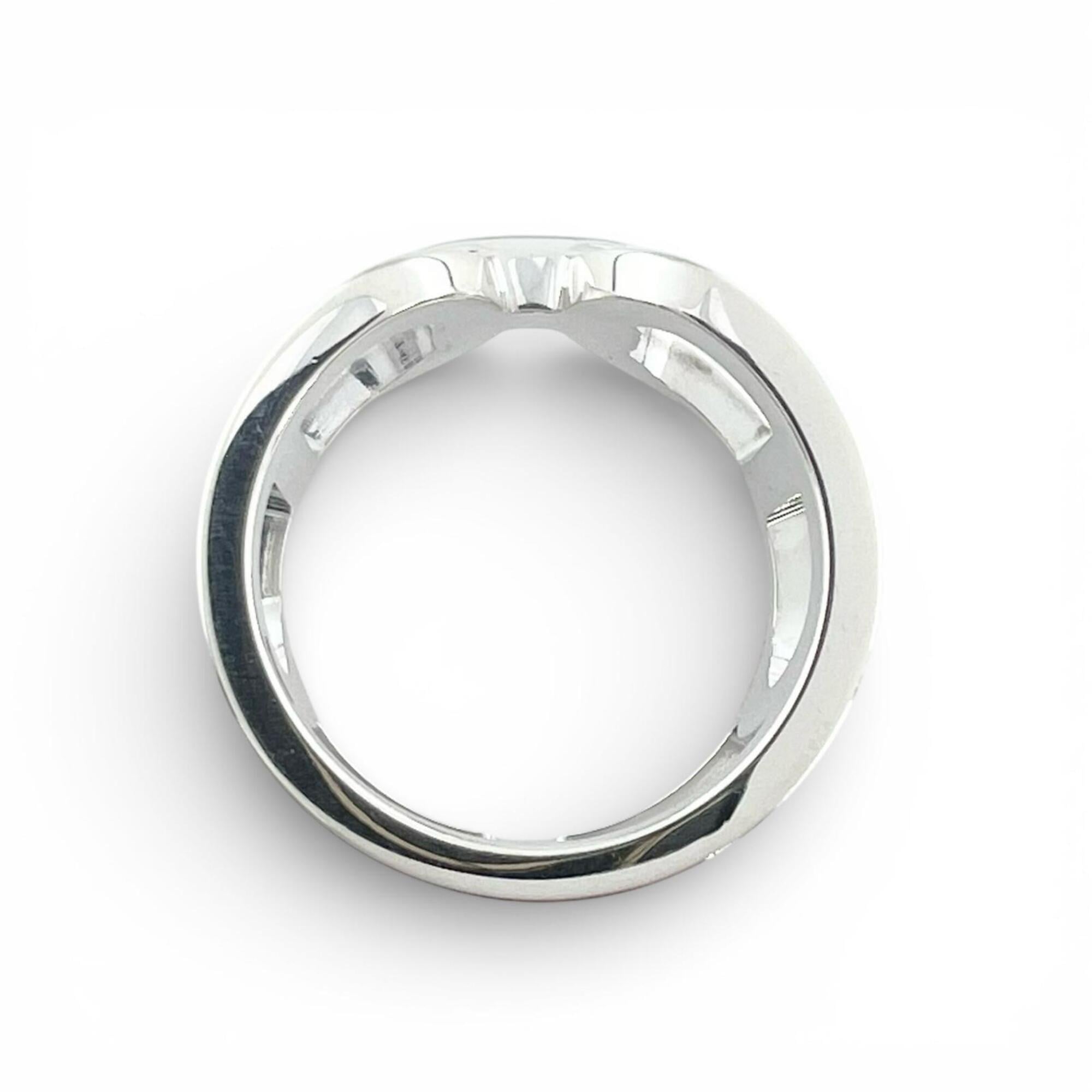 Hermes Silver Silver 925 Band Ring (Pre-Owned)