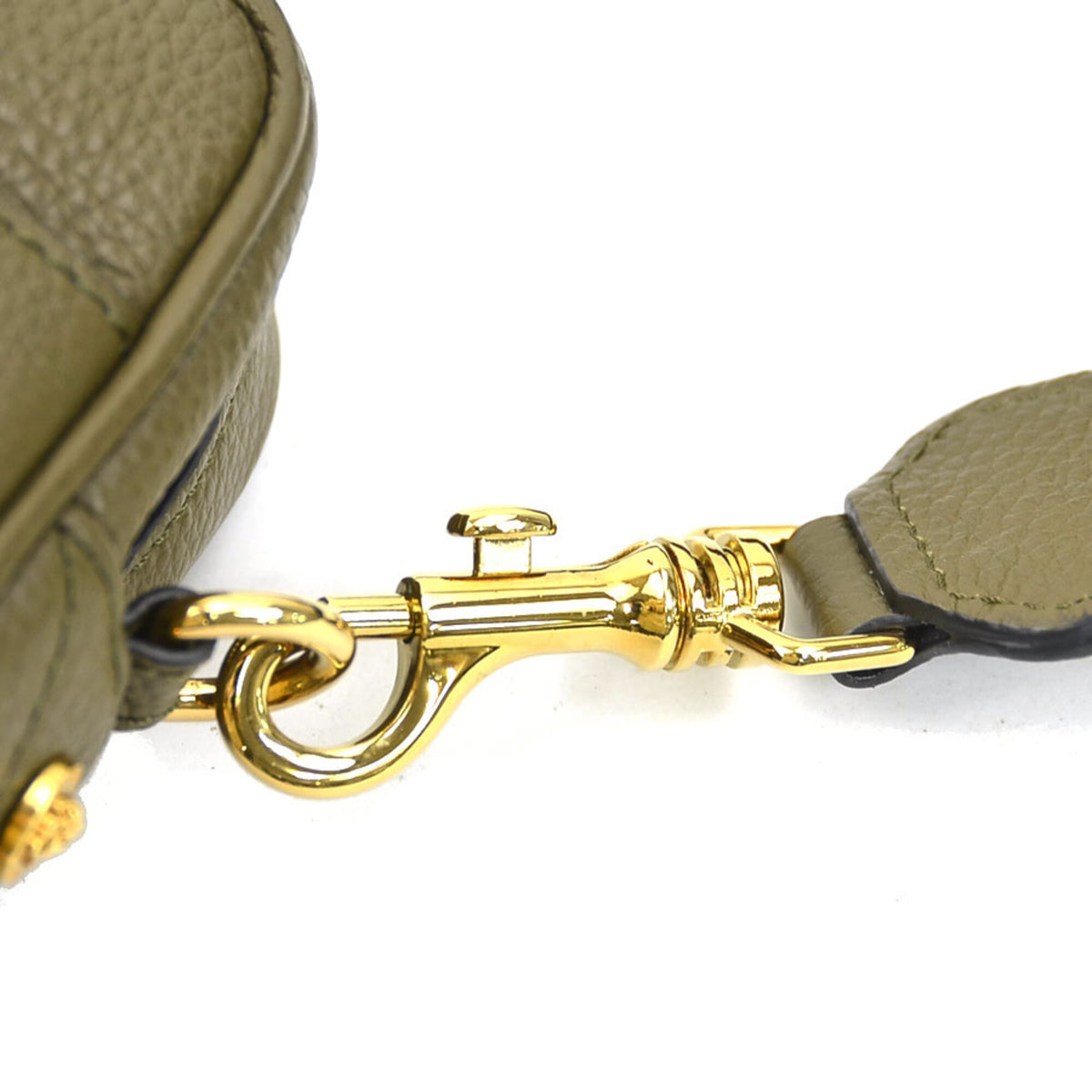 Versace Khaki Leather Shoulder Bag (Pre-Owned)