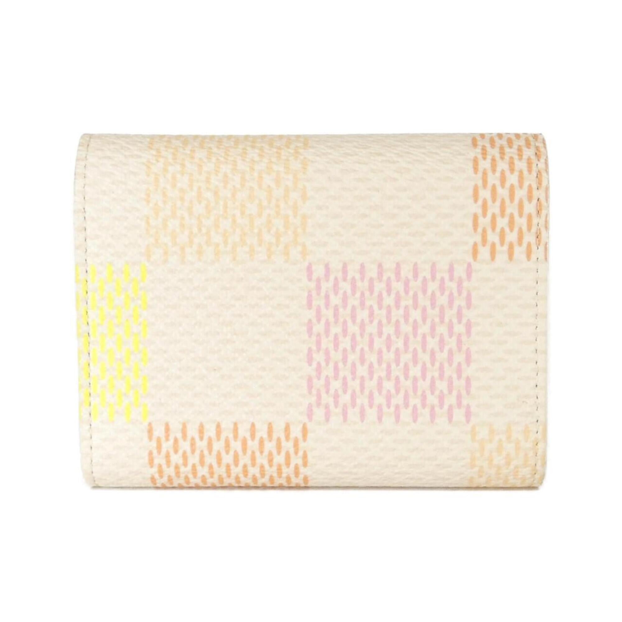 Louis Vuitton Peach Pink Coated Canvas Wallet (Bi-Fold) (Pre-Owned)