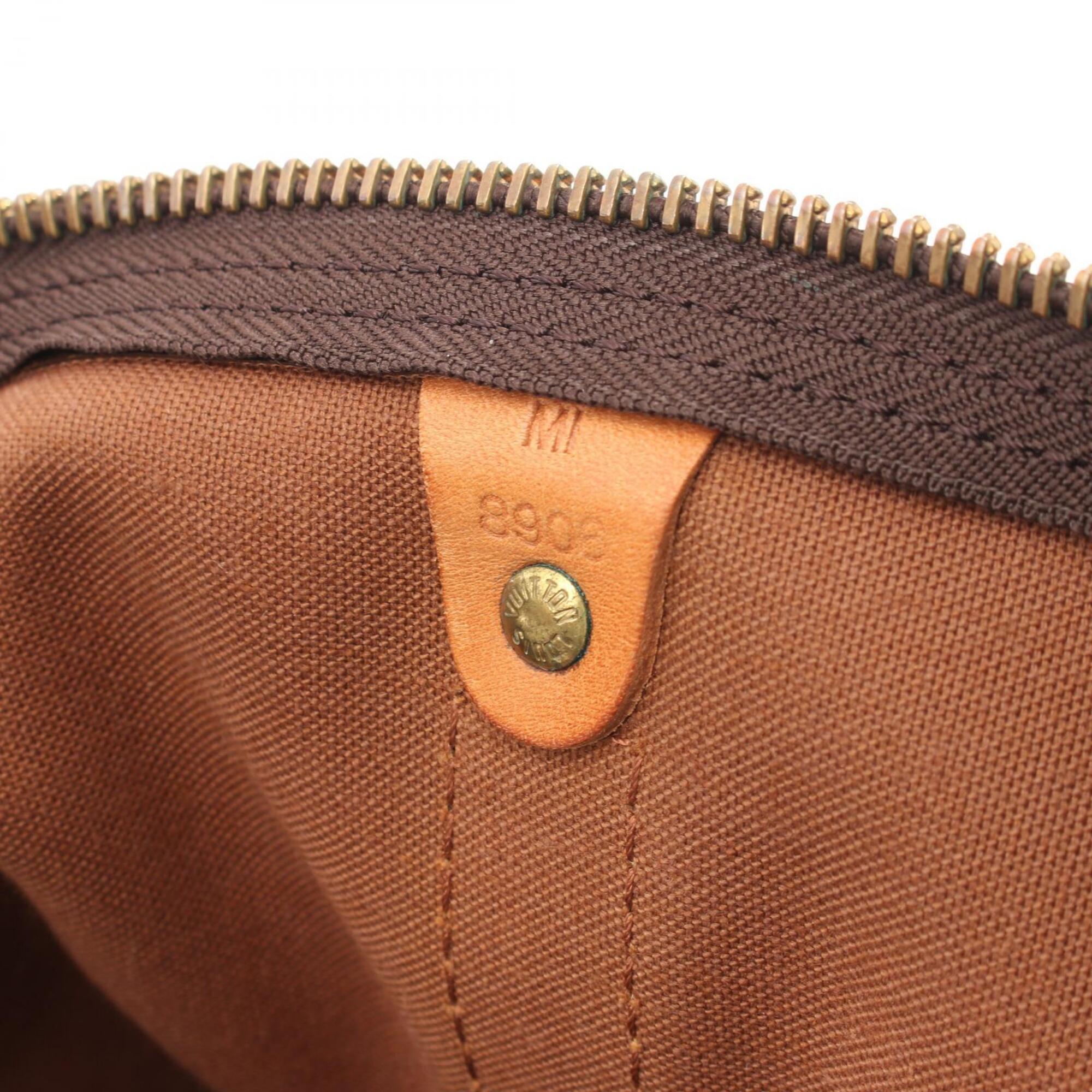 Louis Vuitton Brown Monogram Coated Canvas Monogram Leather Boston Bag Handbag (Pre-Owned)