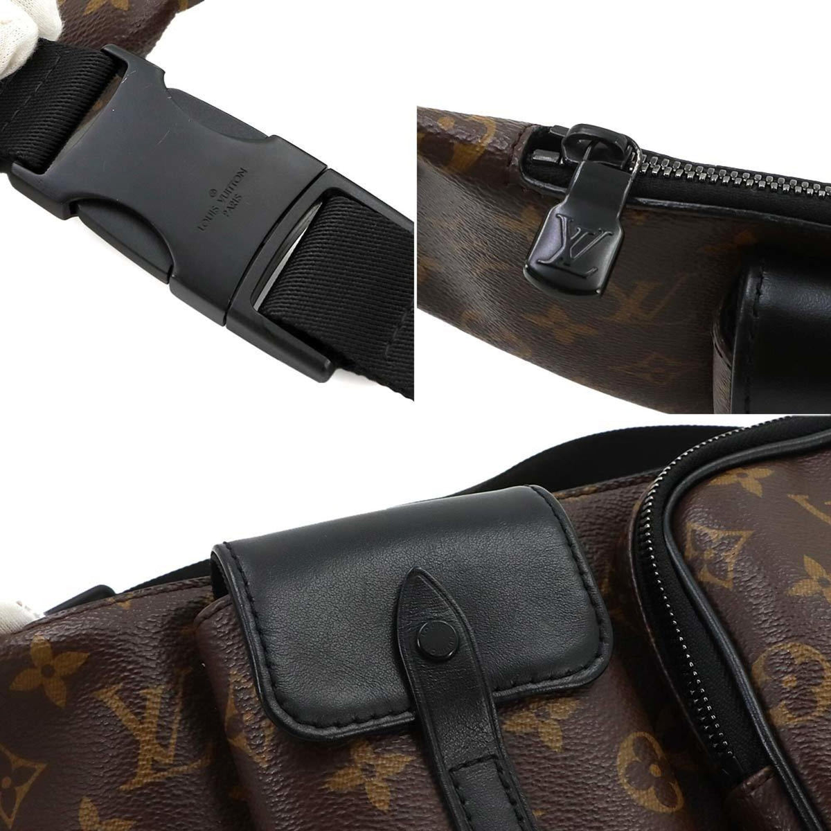 Louis Vuitton Black Monogram Macassar Monogram Fanny Pack Sling Bag (Pre-Owned)