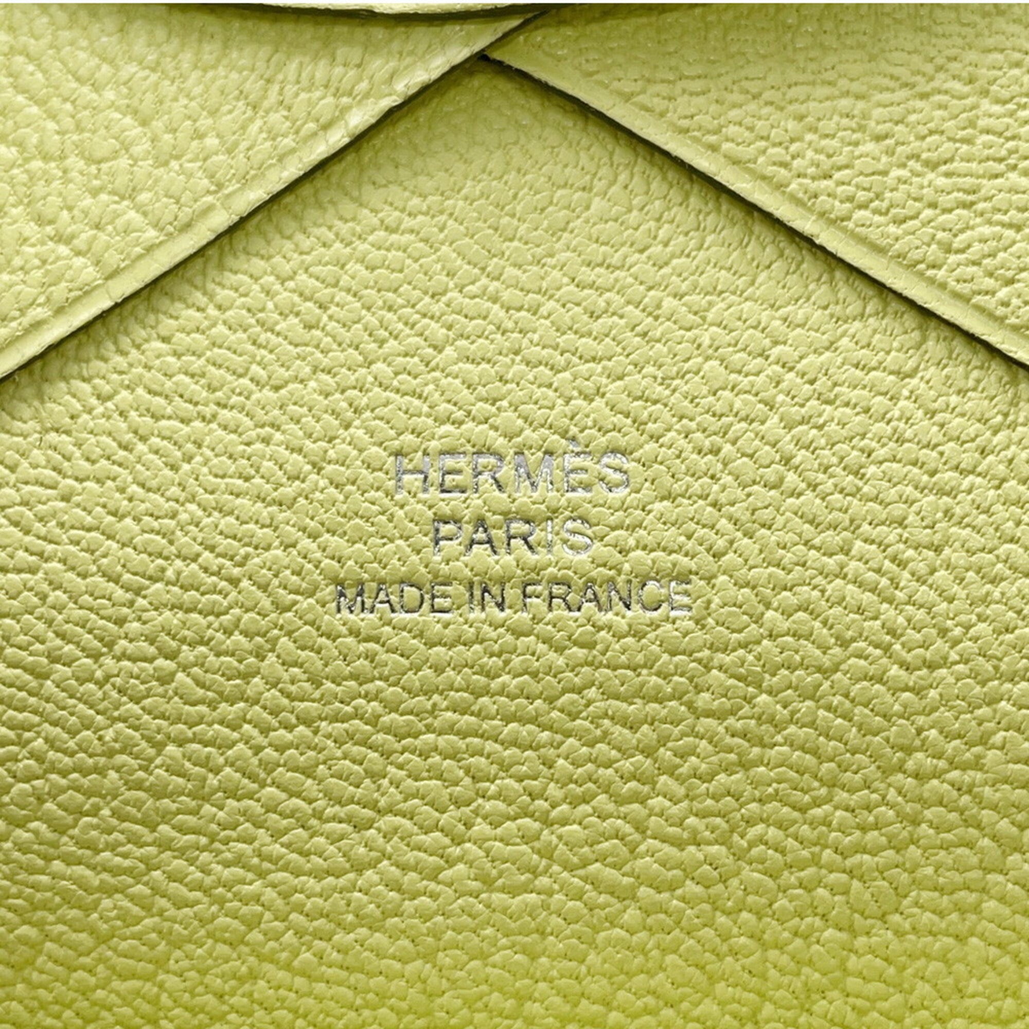 Hermes Lime Chevre Myzore Leather Coin Purse/Coin Case (Pre-Owned)