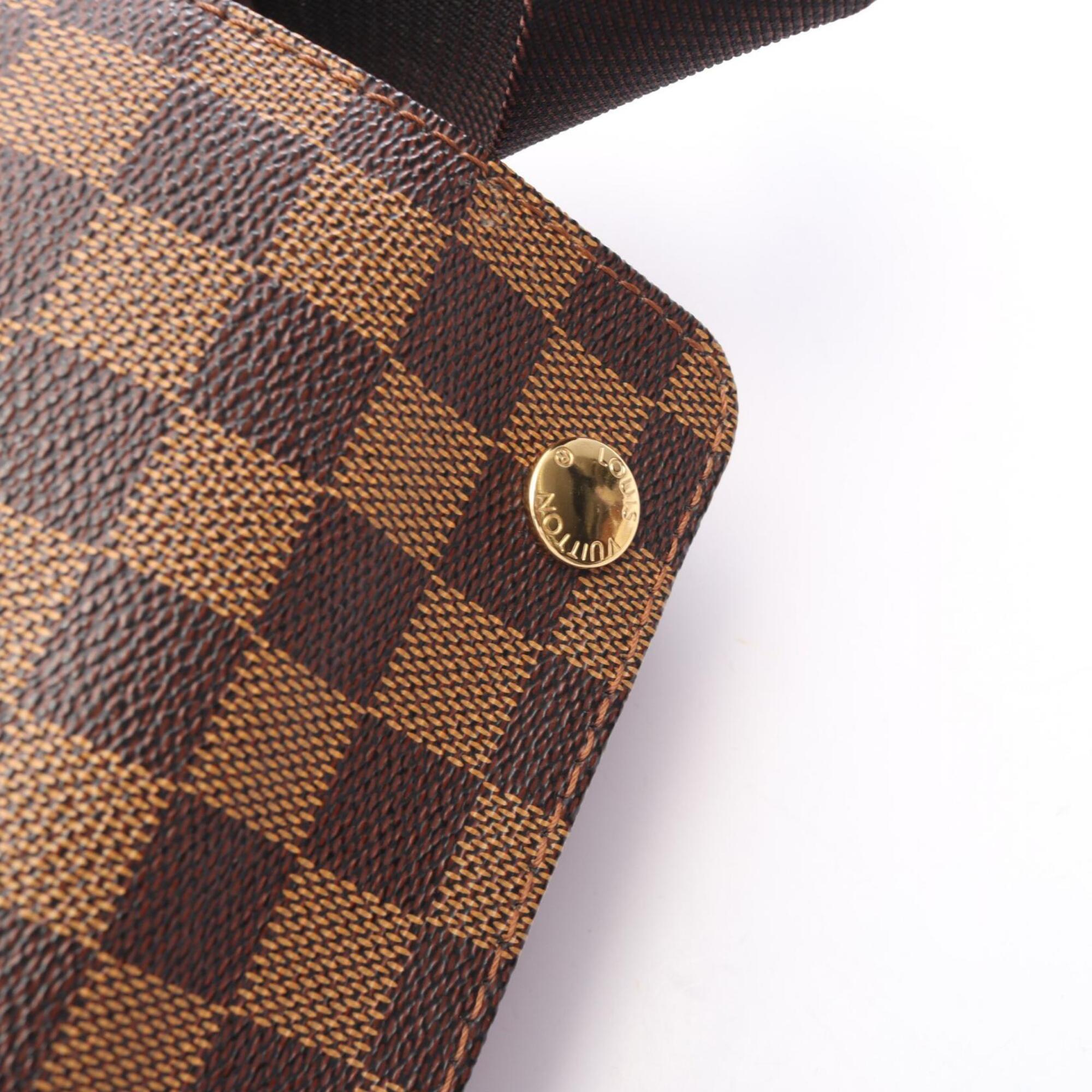 Louis Vuitton Brown Coated Canvas Leather Handbag Shoulder Bag (Pre-Owned)