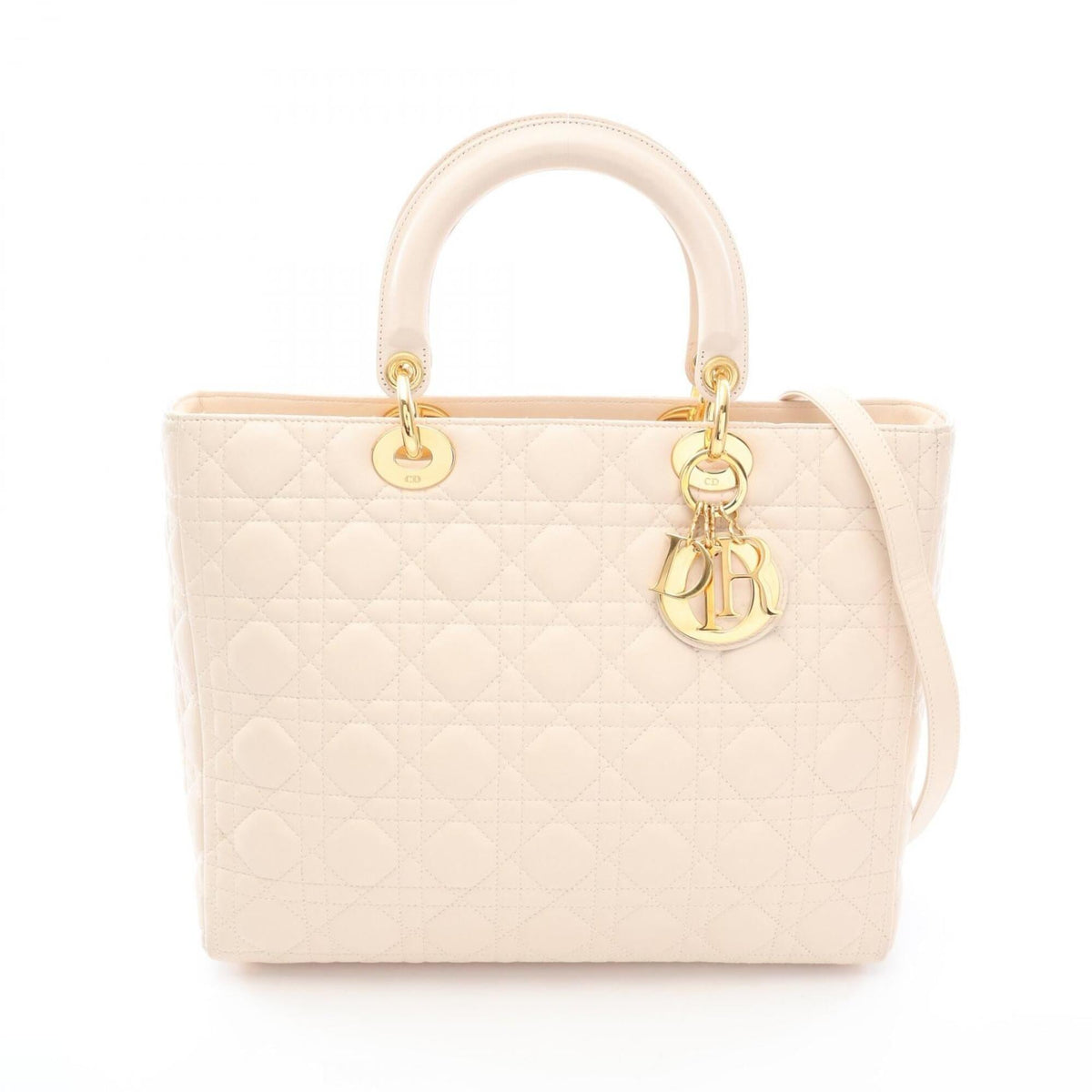 Christian Dior Lady Dior Ivory Leather Handbag (Pre-Owned)