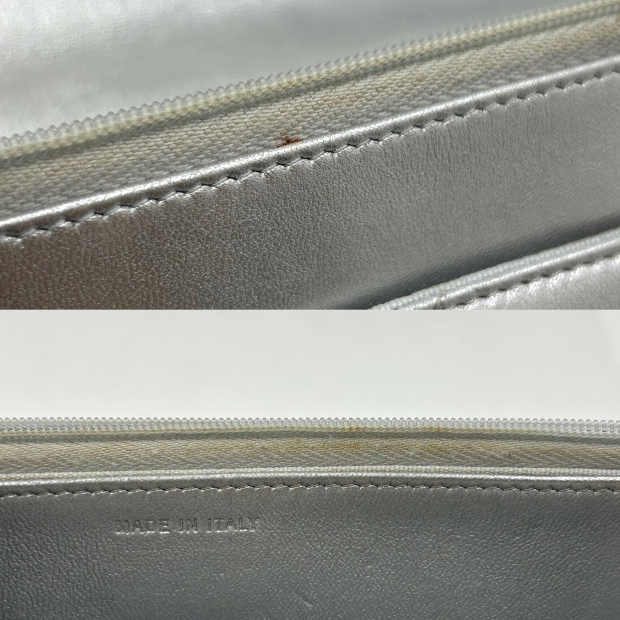Chanel Matelasse Silver Leather Shoulder Bag (Pre-Owned)