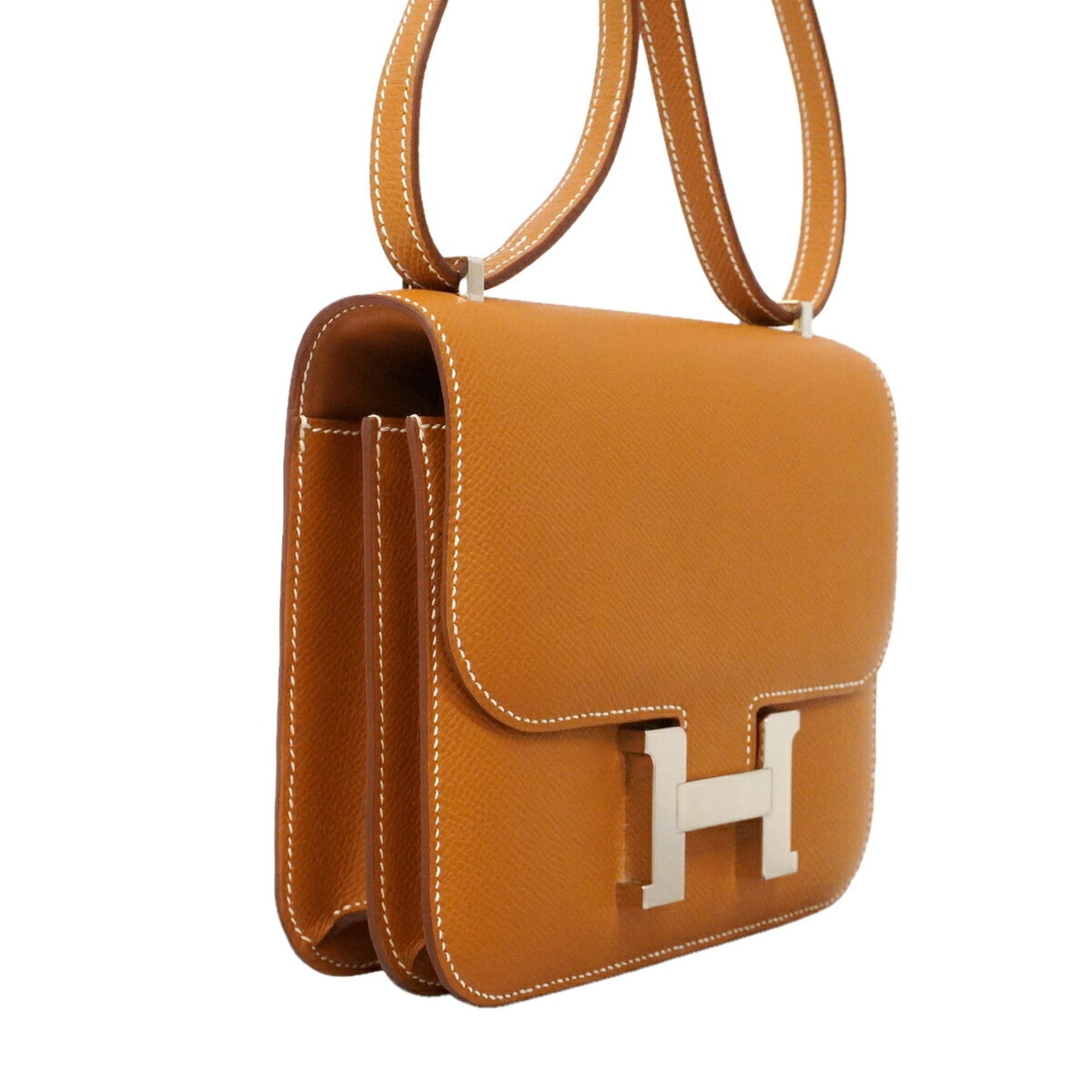Hermes Gold Leather Shoulder Bag (Pre-Owned)
