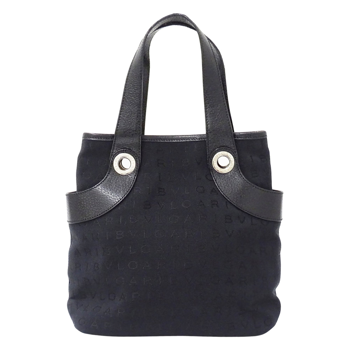 Bvlgari Black Canvas Handbag Tote Bag (Pre-Owned)
