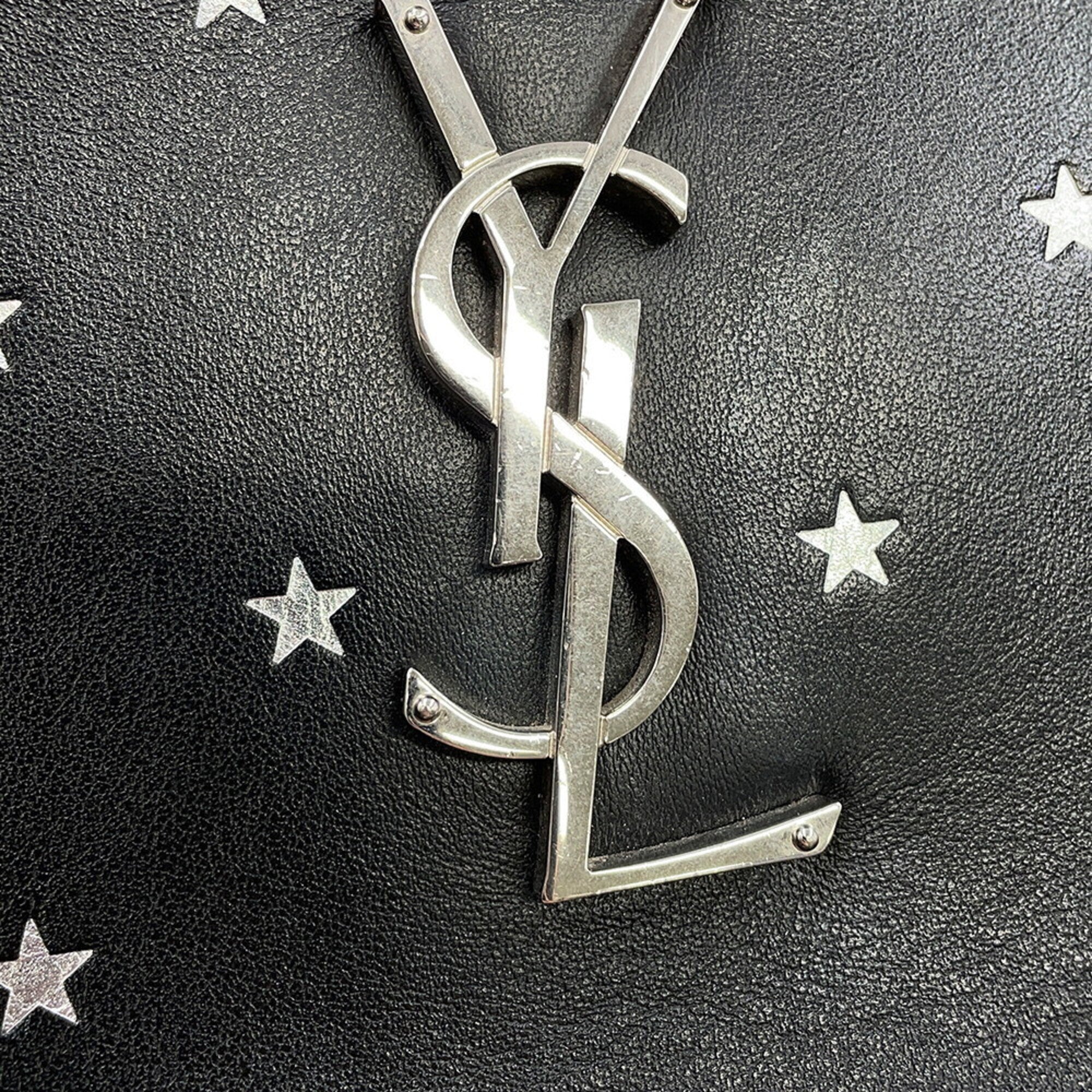 Yves Saint Laurent Black Leather Handbag Shoulder Bag (Pre-Owned)