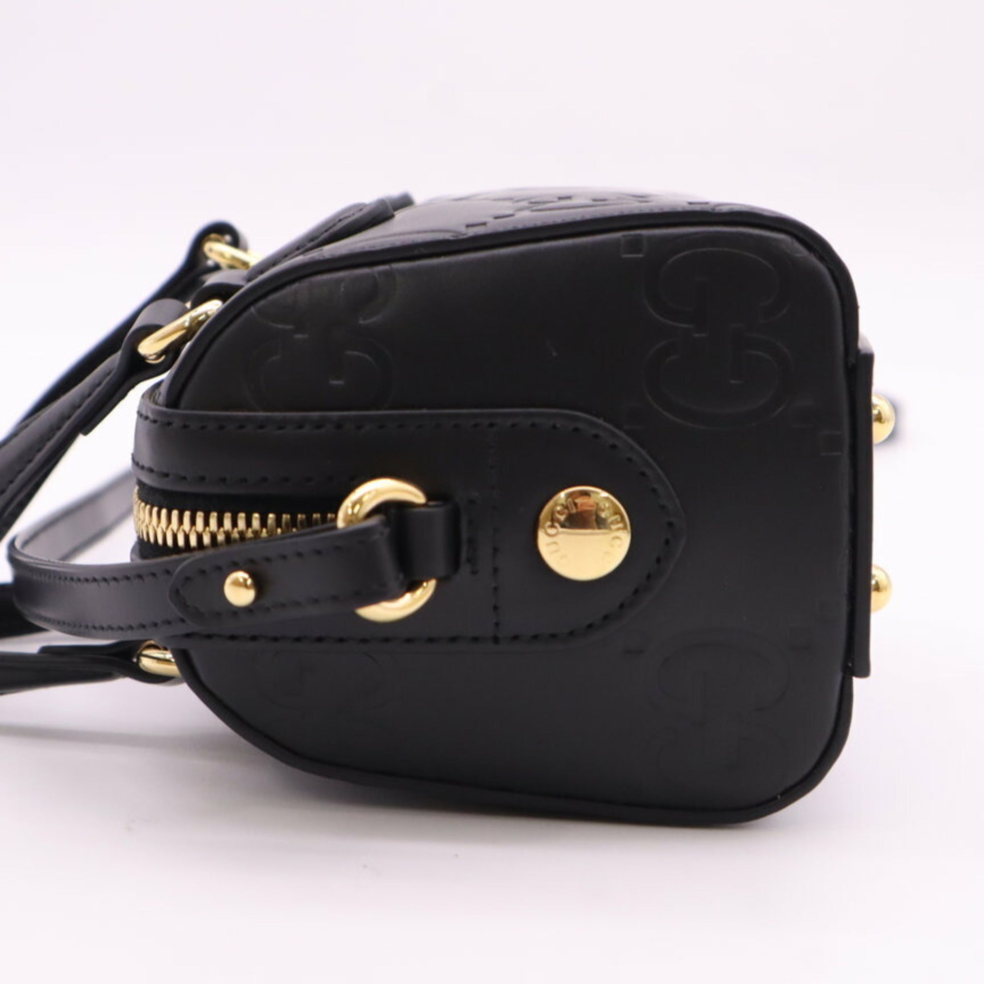 Gucci Black Leather Boston Bag (Pre-Owned)