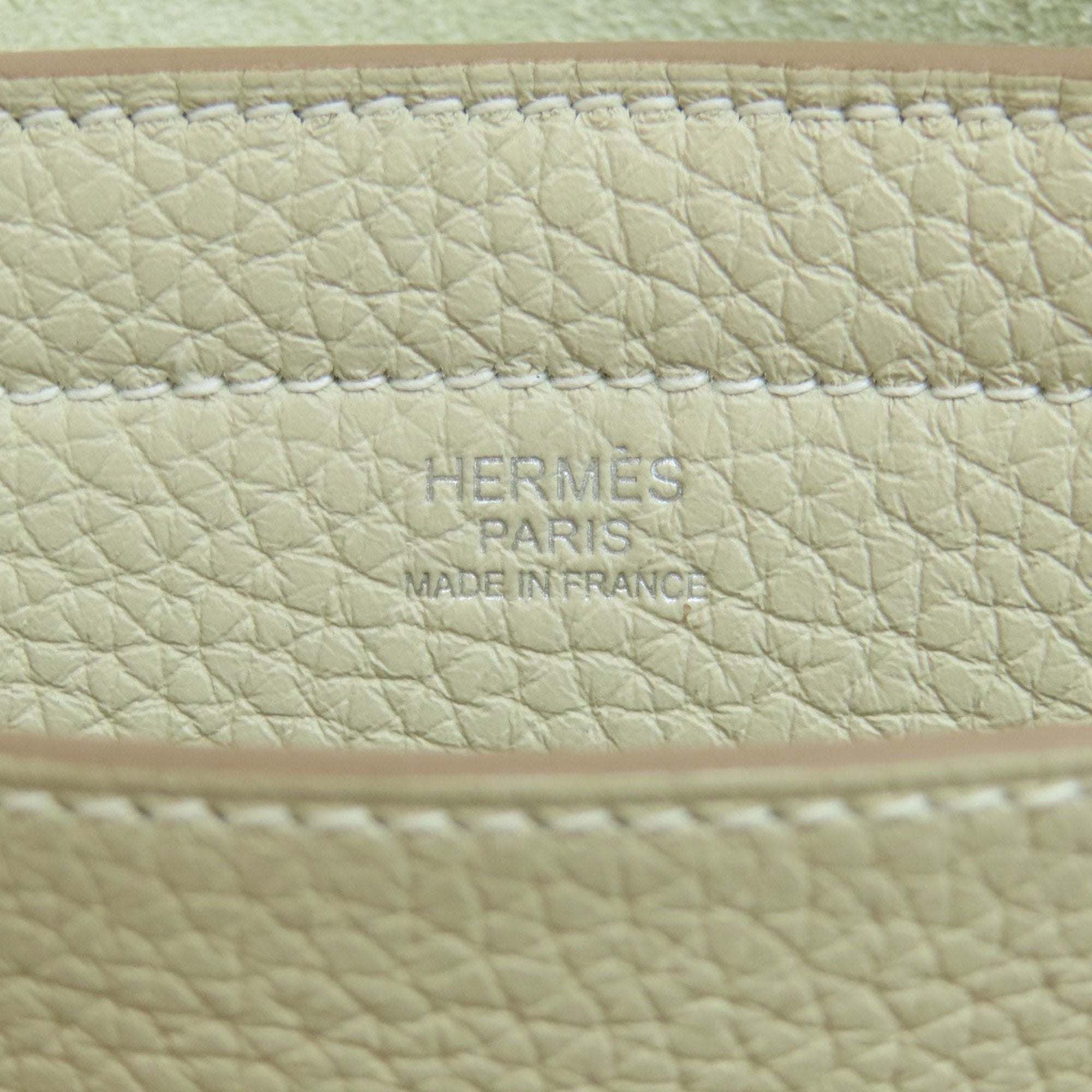 Hermes White Taurillon Clemence Leather Tote Bag (Pre-Owned)