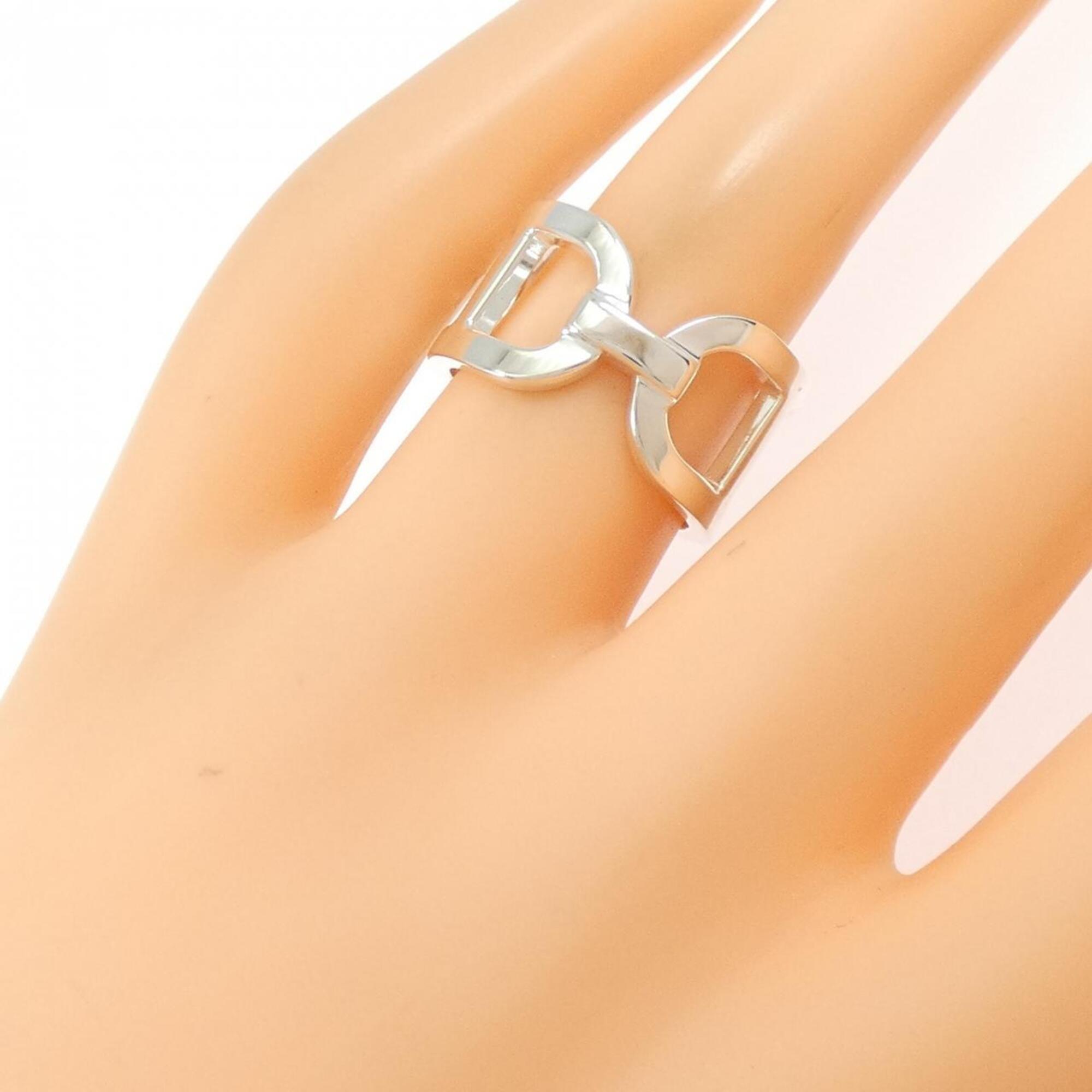 Hermes Silver 925 Band Ring (Pre-Owned)
