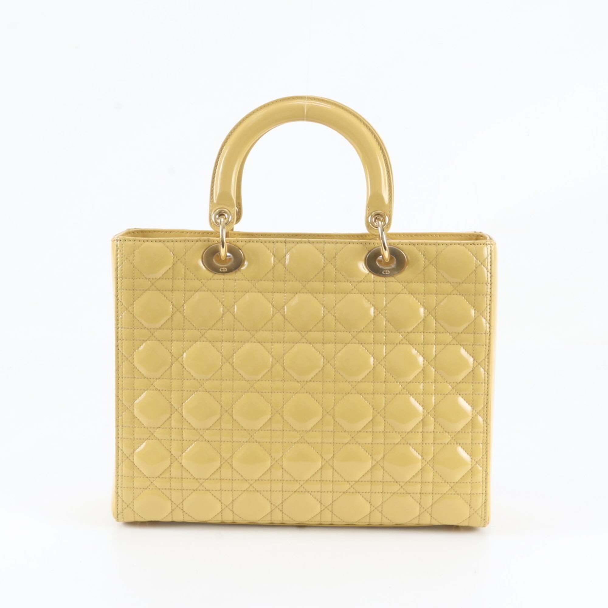 Christian Dior Yellow Leather Handbag Tote Bag (Pre-Owned)