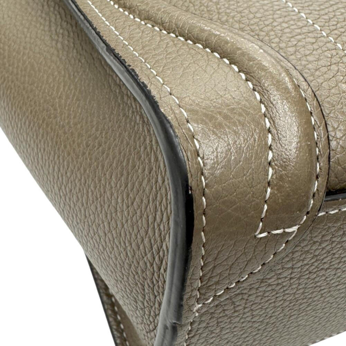 Celine Luggage Gray Beige Leather Handbag Shoulder Bag (Pre-Owned)