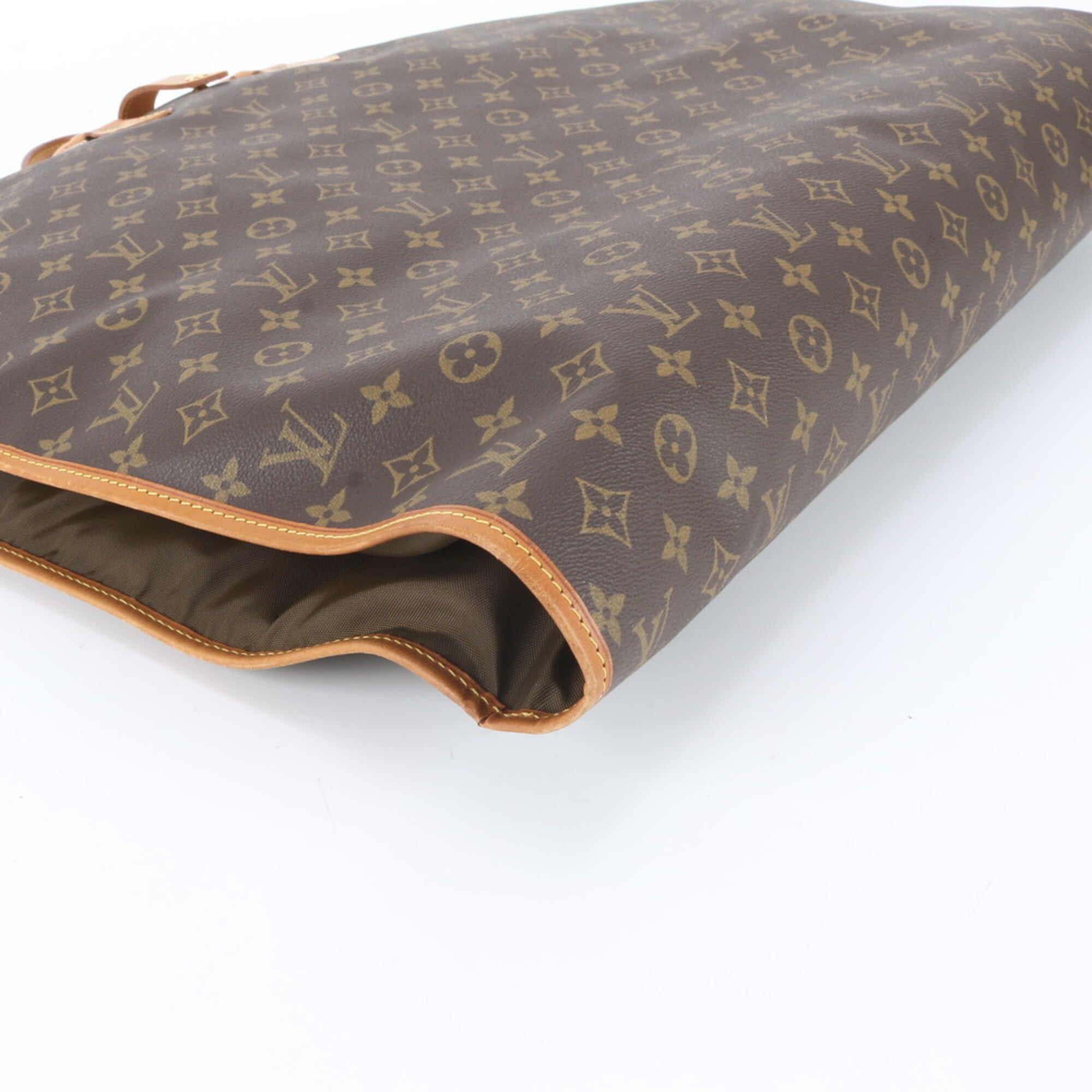 Louis Vuitton Brown Leather Coated Canvas Boston Bag (Pre-Owned)