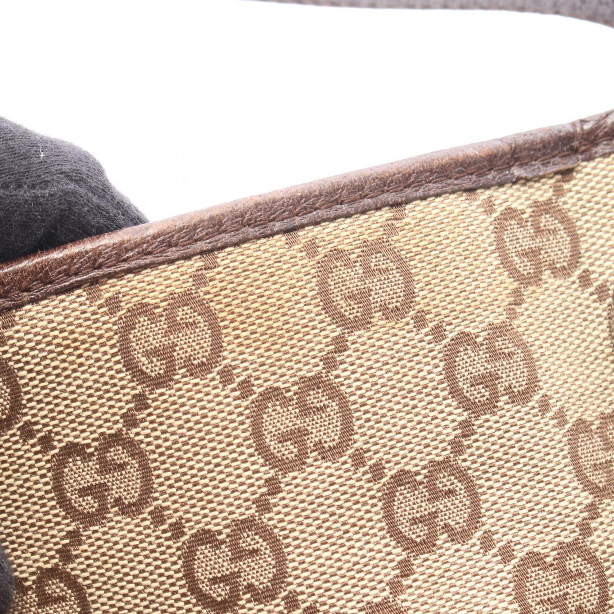 Gucci Beige Brown Gg Canvas Handbag Tote Bag (Pre-Owned)