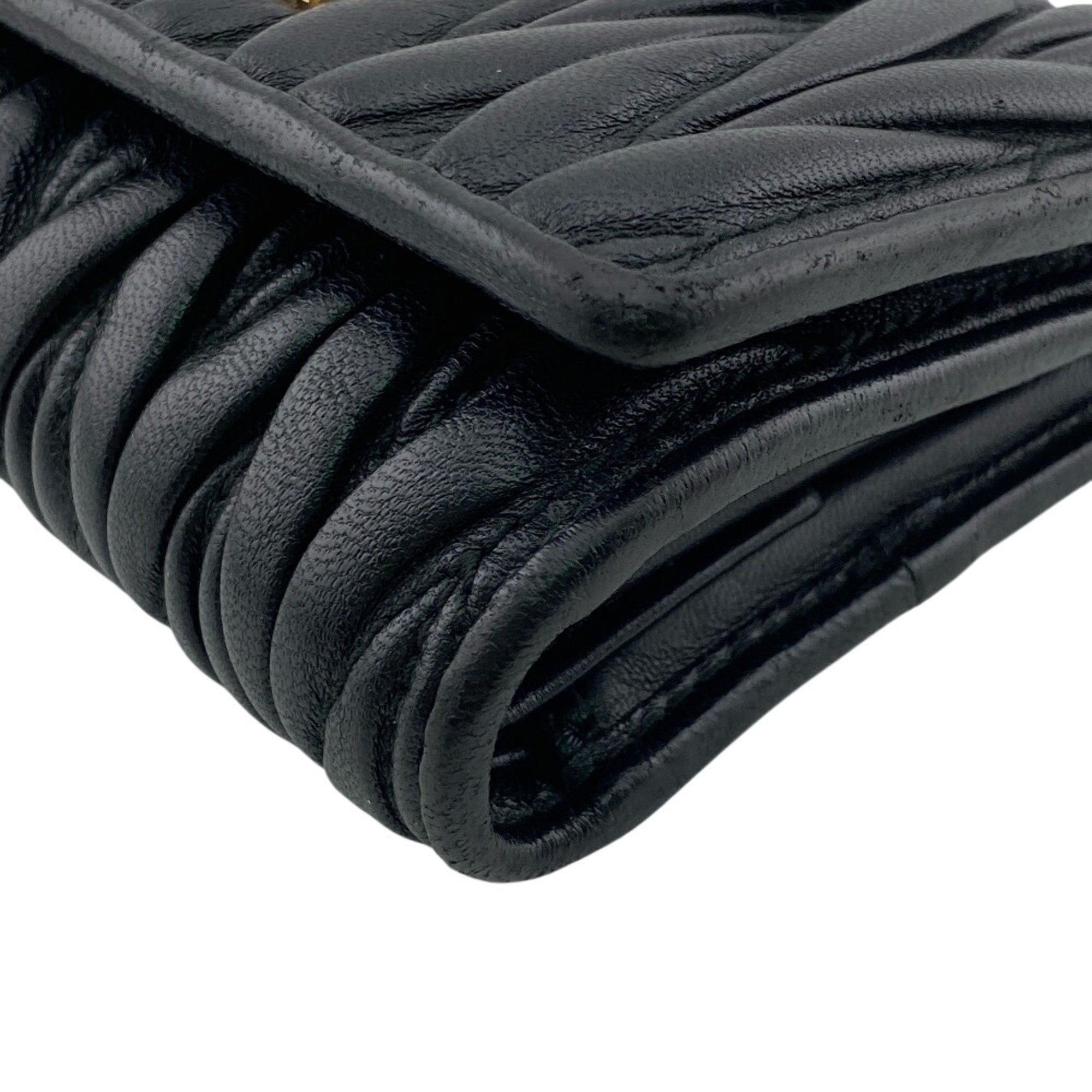 Miu Miu Black Leather Wallet (Tri-Fold) (Pre-Owned)