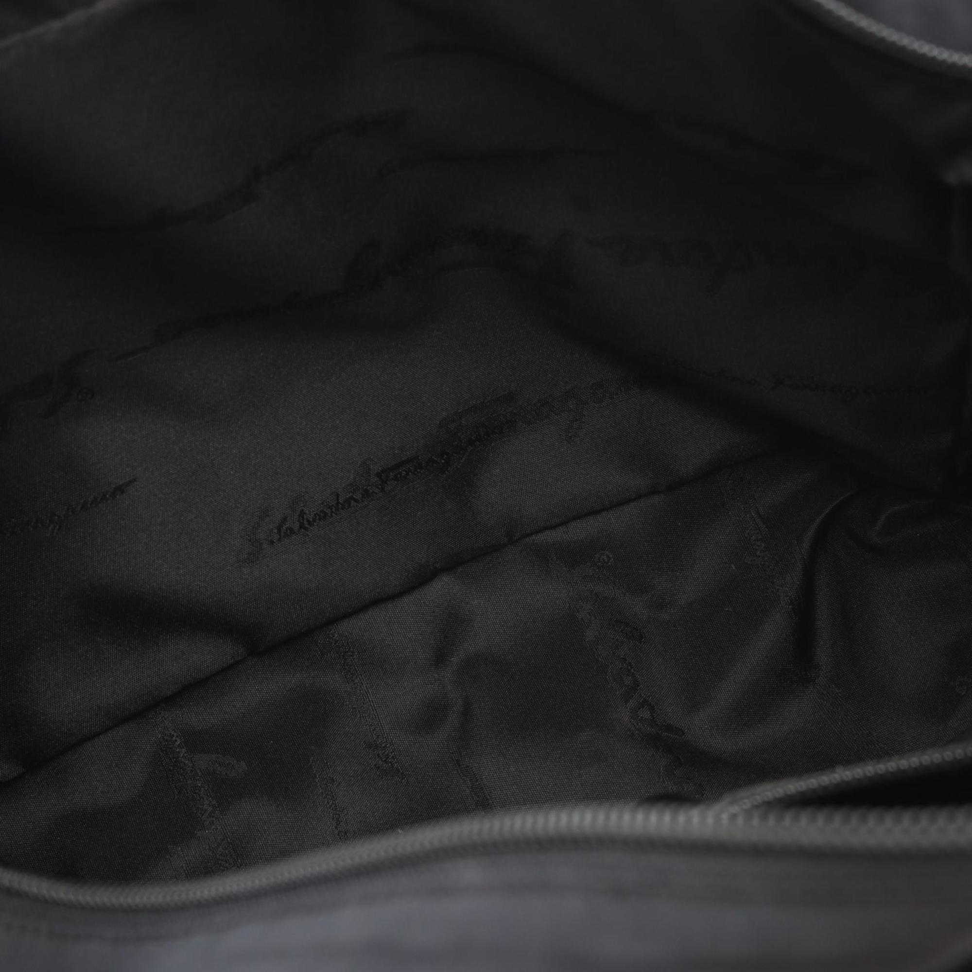 Salvatore Ferragamo Black Nylon Canvas Handbag (Pre-Owned)