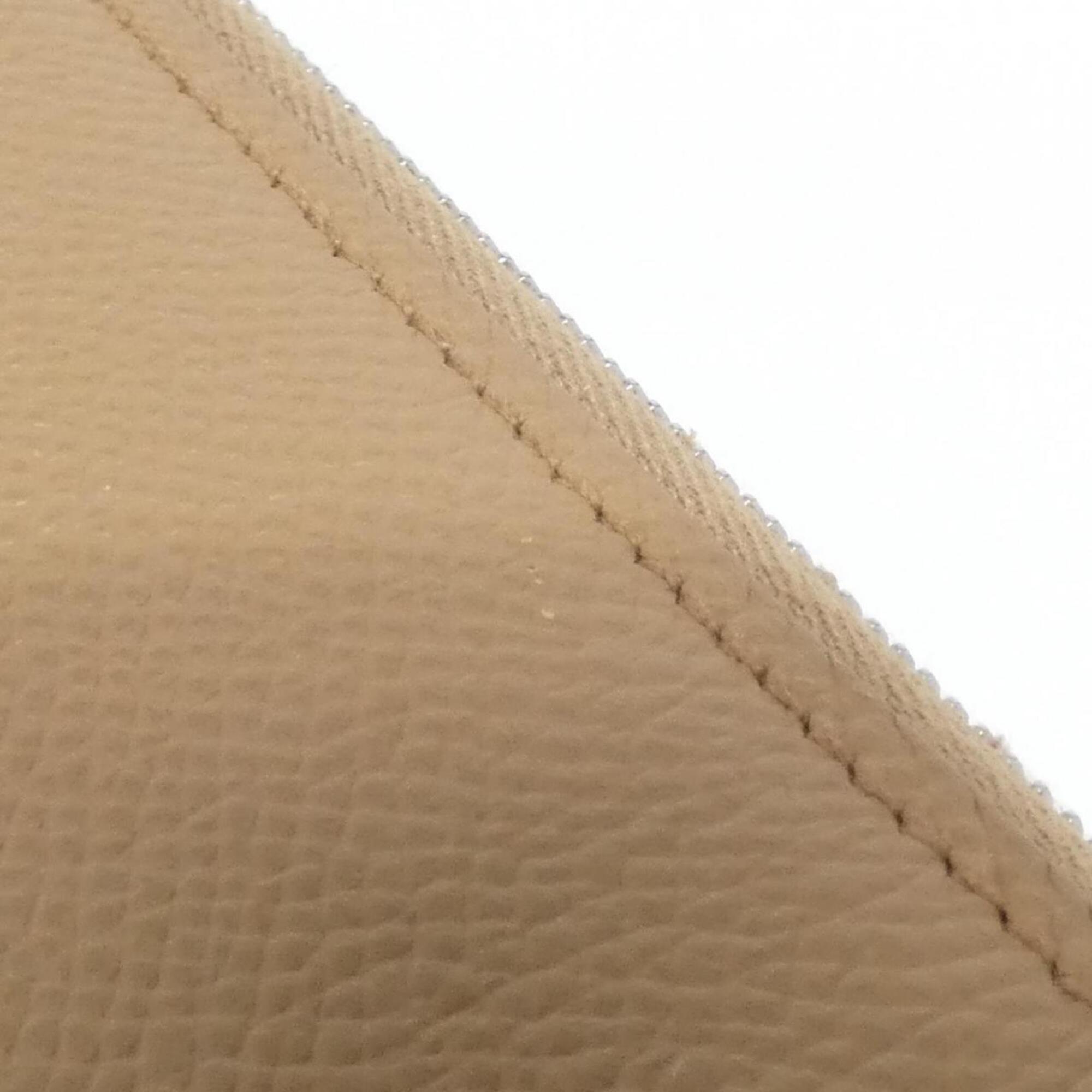 Hermes Brown Epsom Leather Silk Long Wallet (Bi-Fold) (Pre-Owned)