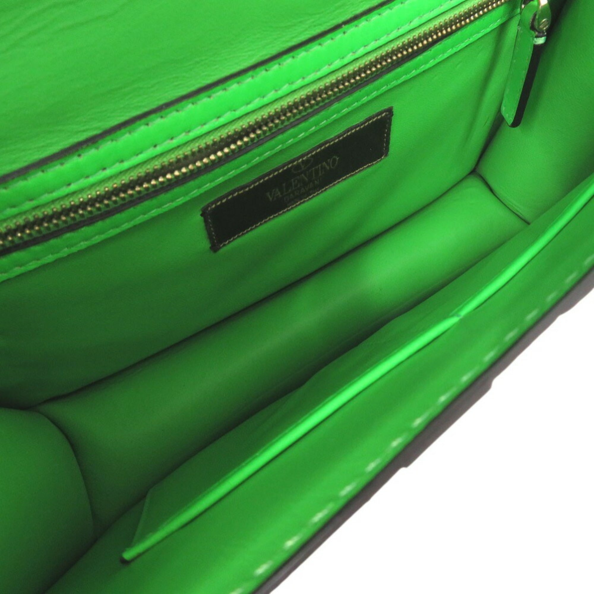 Valentino Garavani Camouflage Green Canvas Leather Shoulder Bag (Pre-Owned)