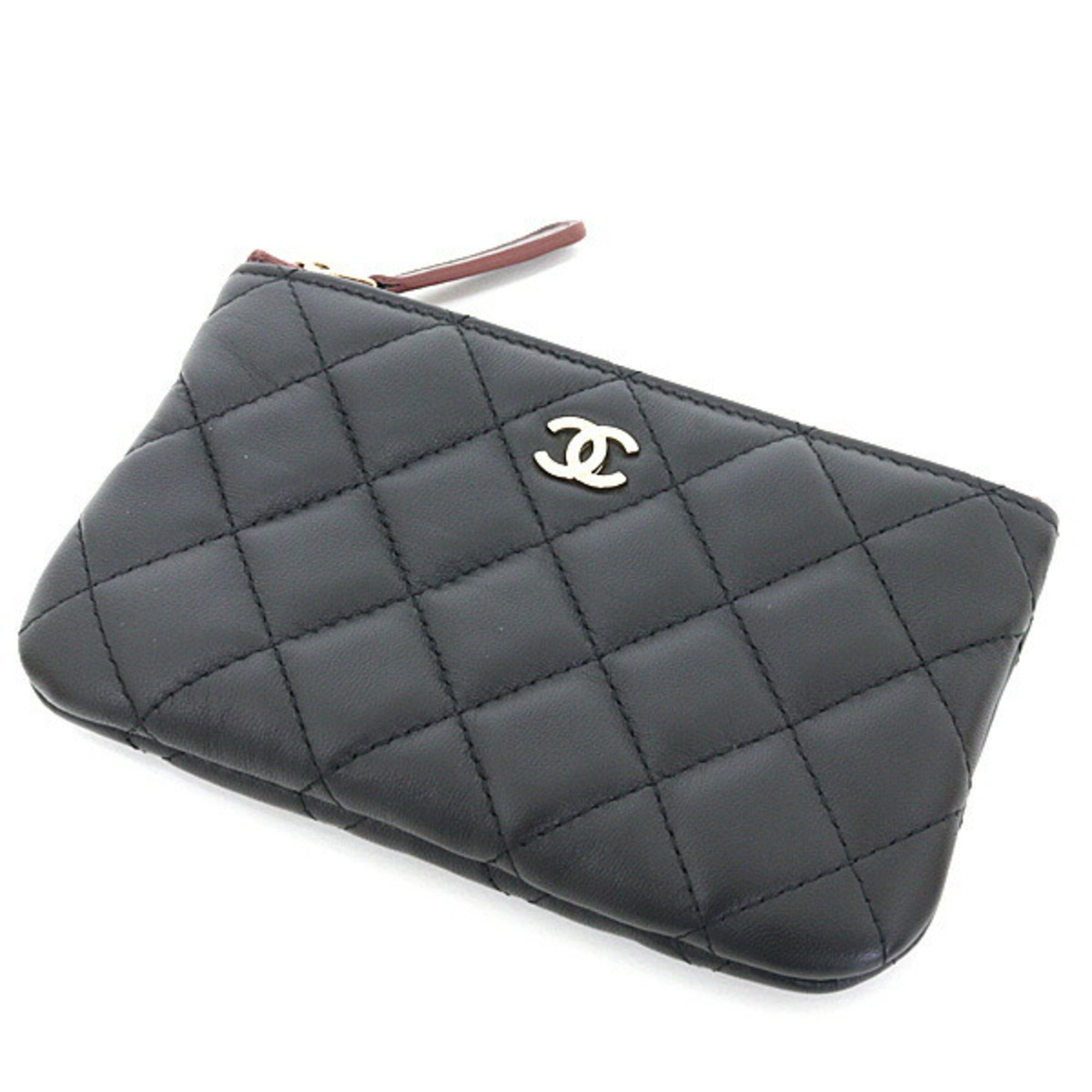 Chanel Black Leather Coin Purse/Coin Case (Pre-Owned)