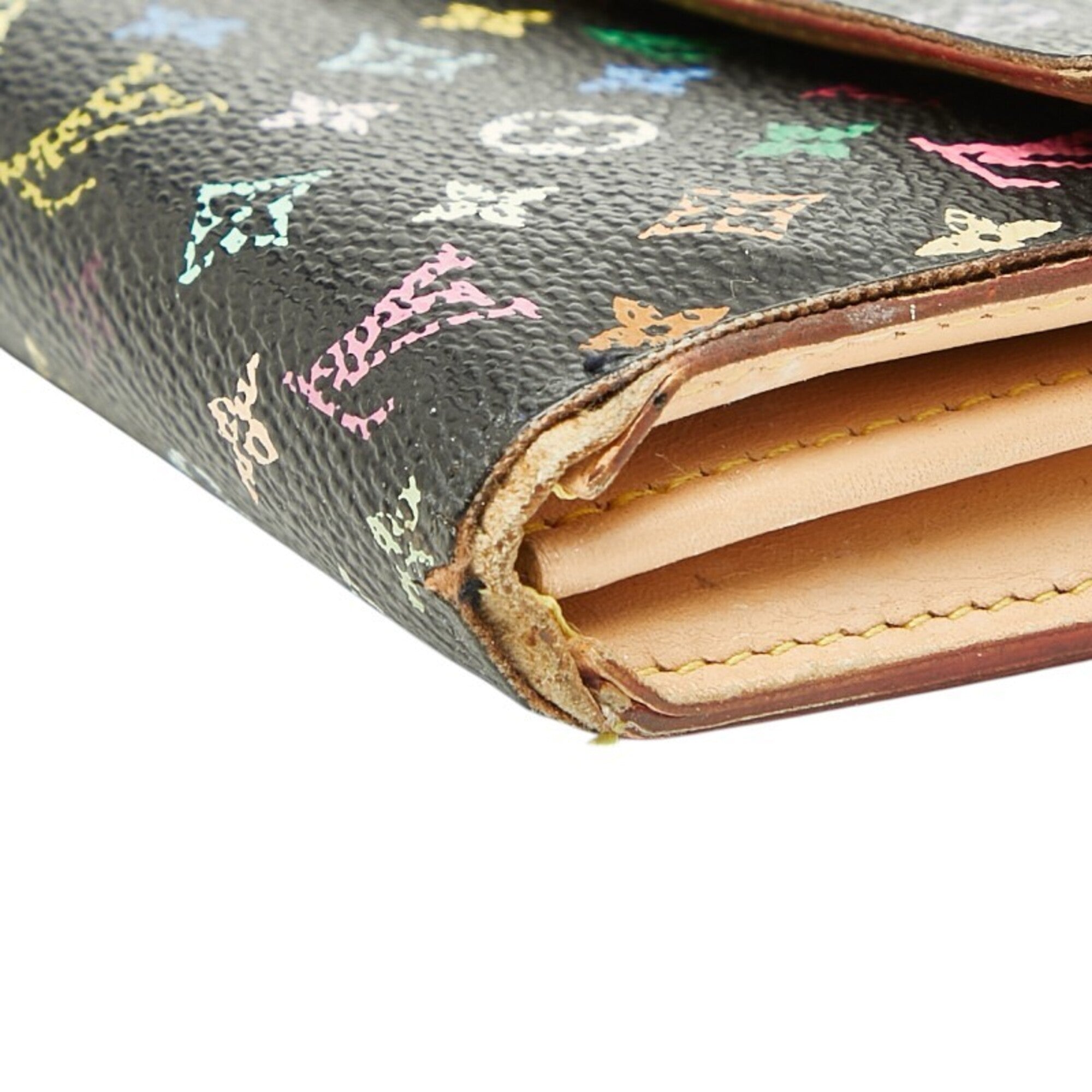Louis Vuitton Black Noir Pvc Leather Long Wallet (Bi-Fold) (Pre-Owned)