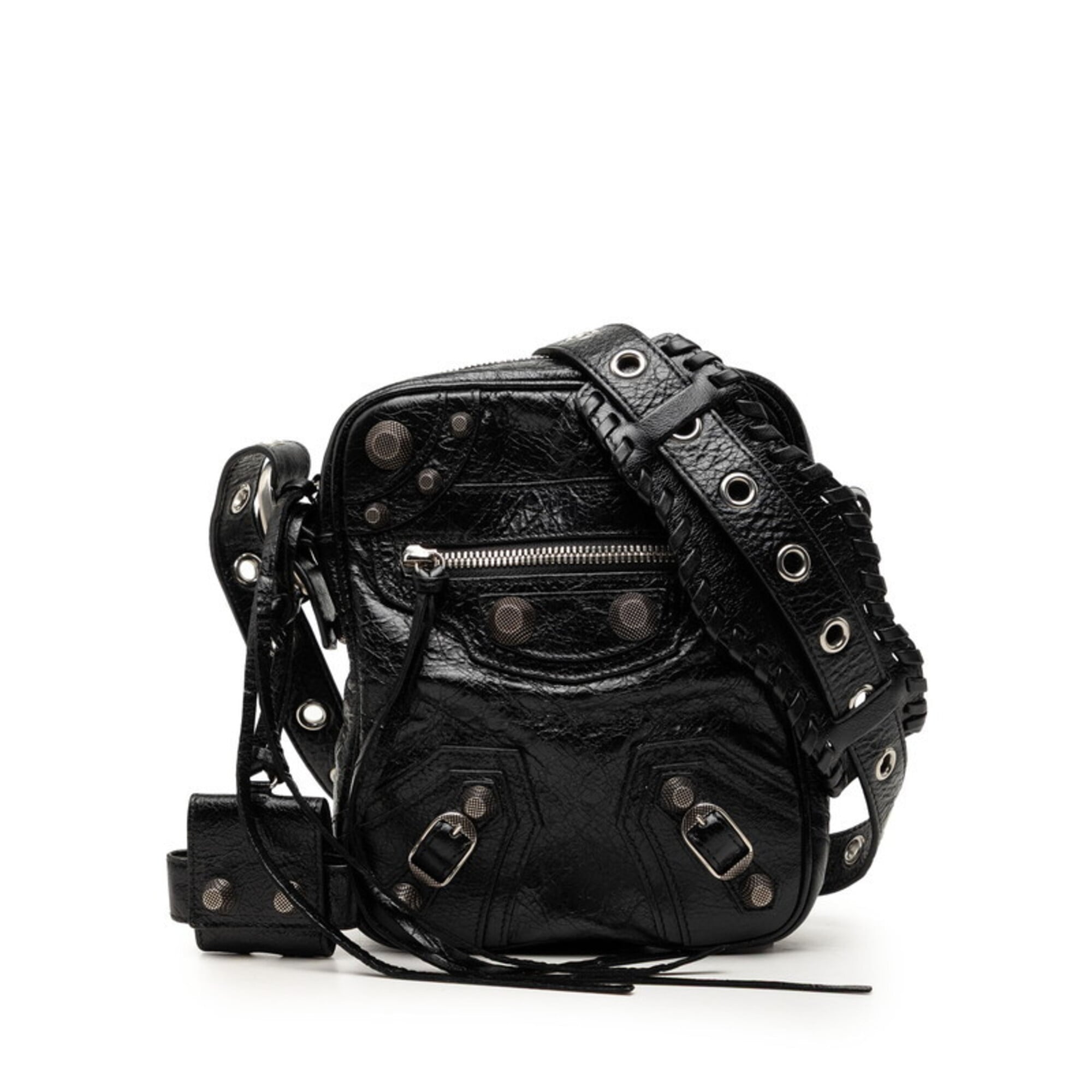 Balenciaga Black Leather Pouch Shoulder Bag (Pre-Owned)
