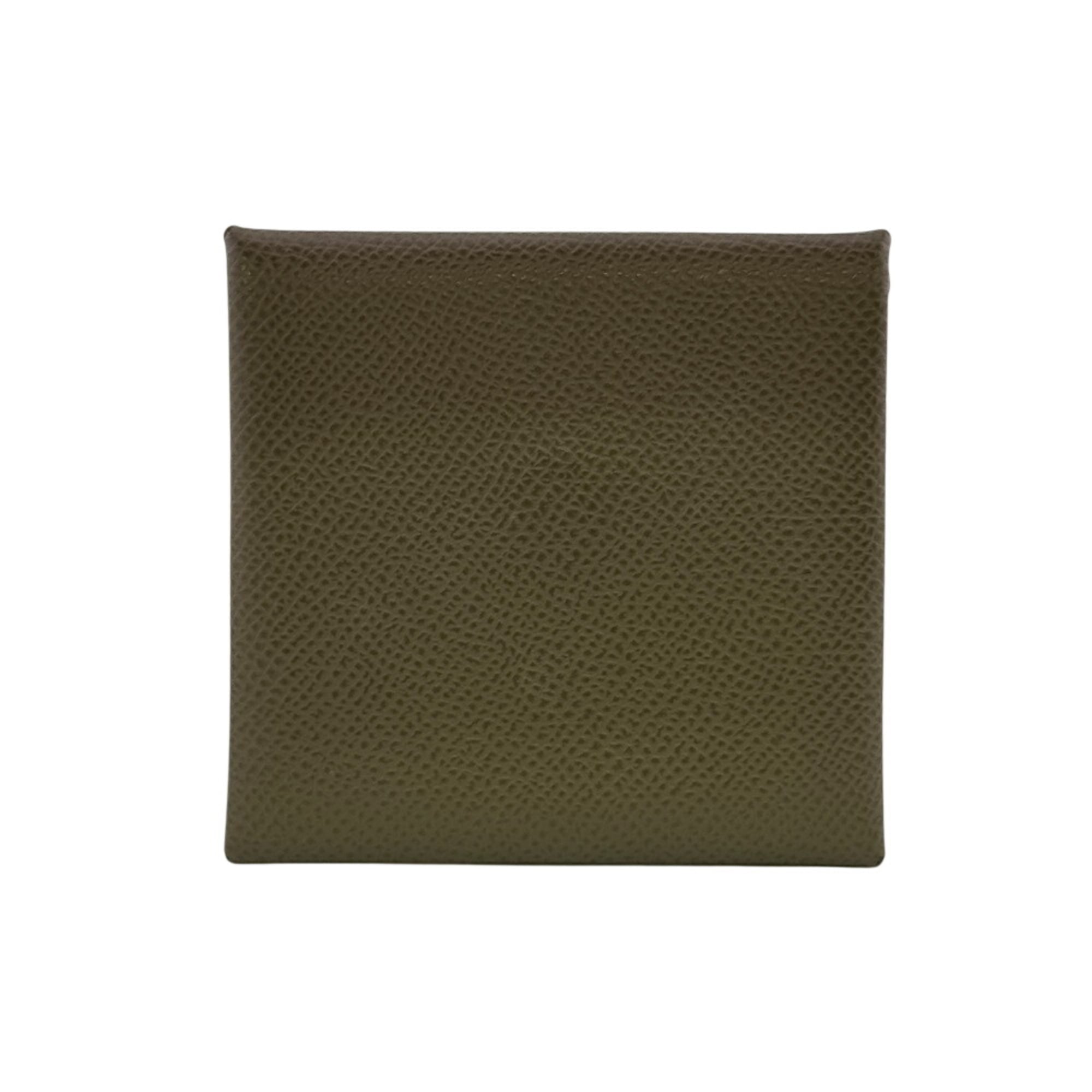 Hermes Bastia Etoupe Gray Epsom Leather Coin Purse/Coin Case (Pre-Owned)