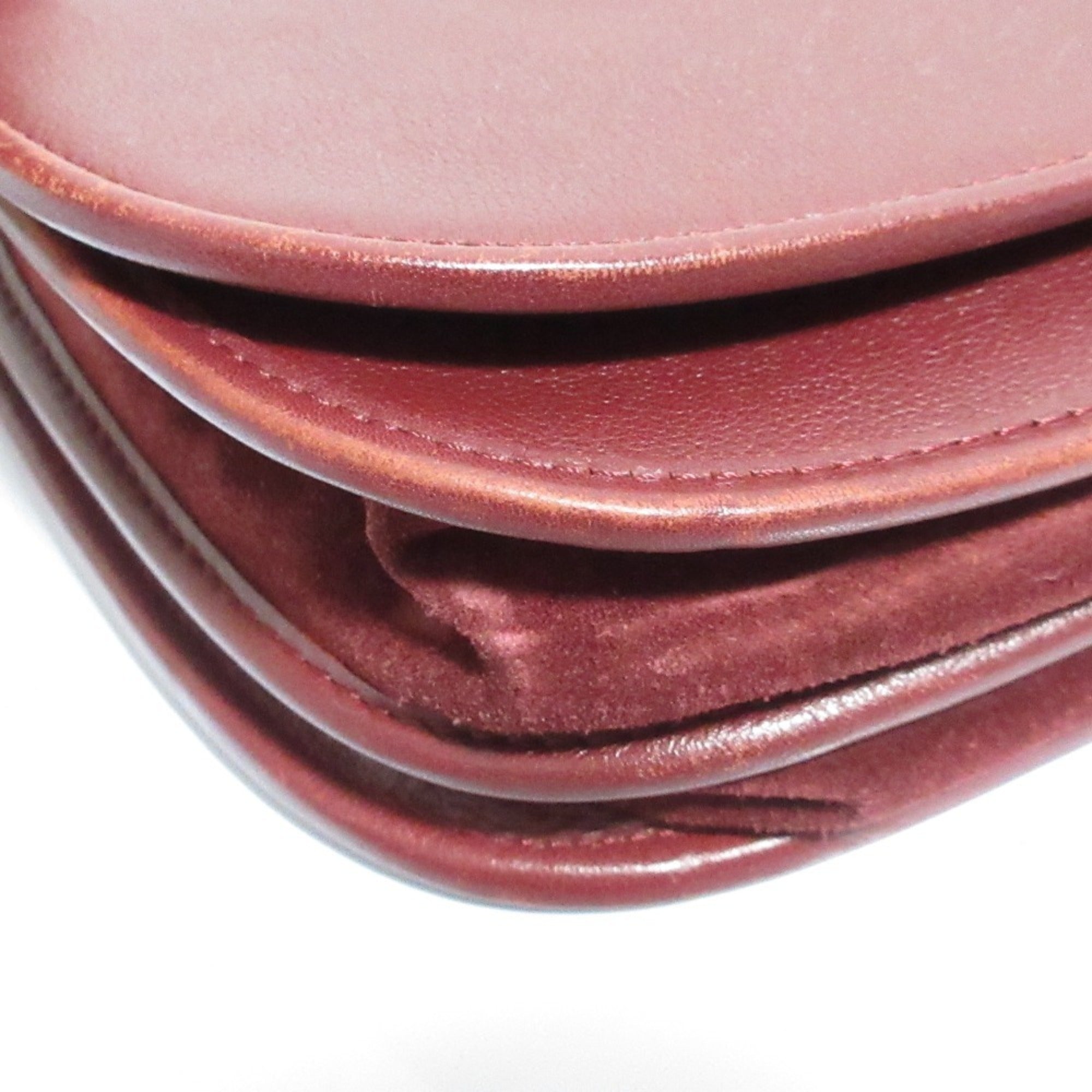 Cartier Bordeaux Leather Shoulder Bag (Pre-Owned)