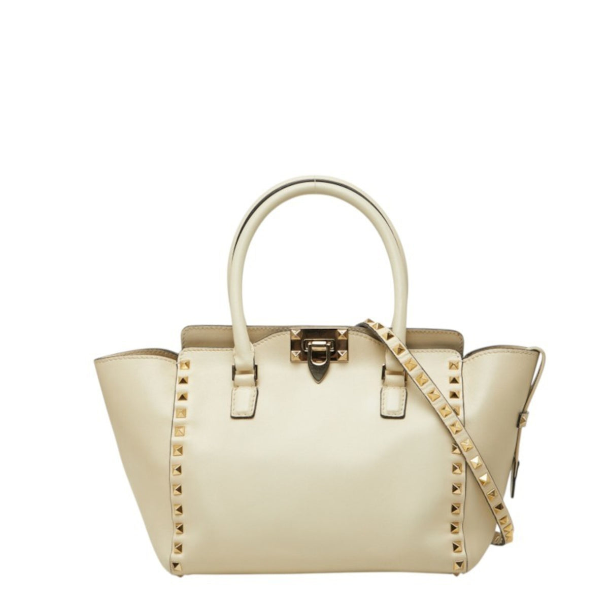 Valentino Off-White Leather Handbag Shoulder Bag (Pre-Owned)