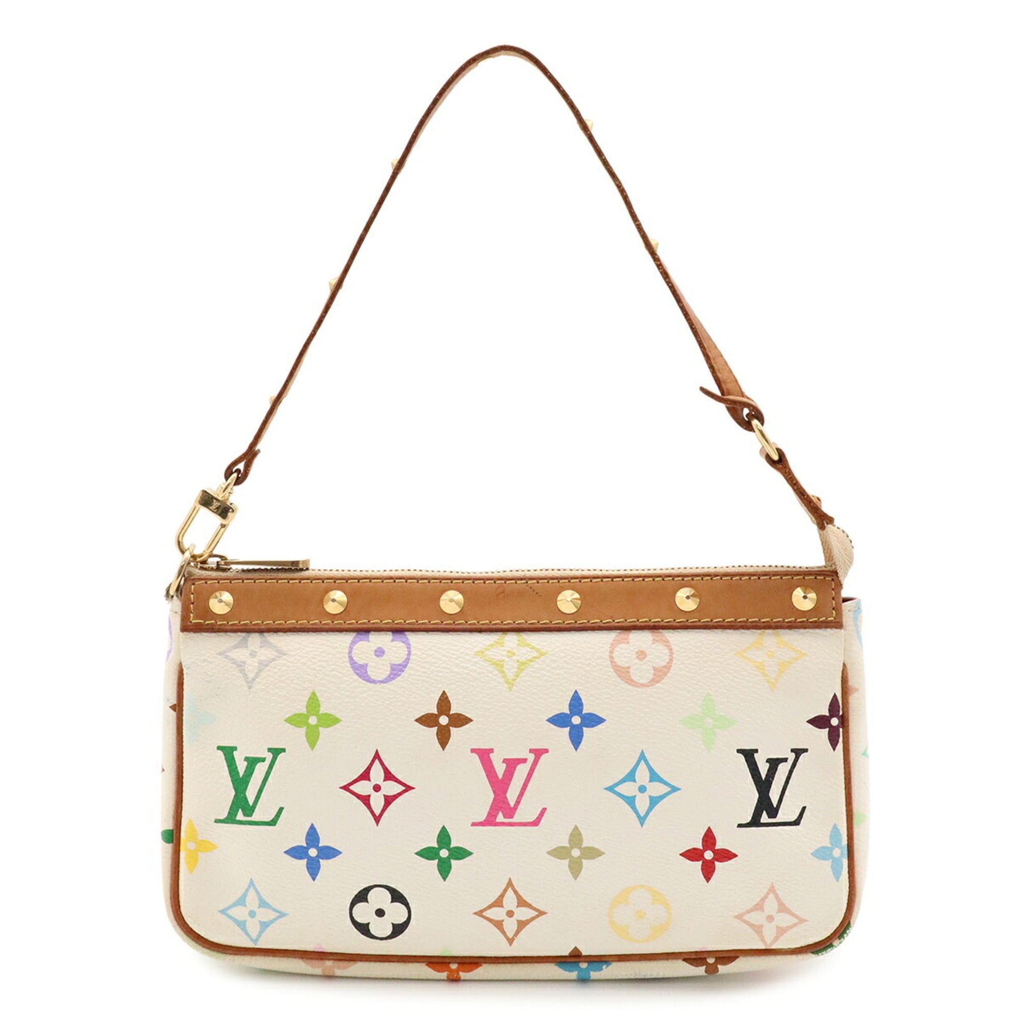 Louis Vuitton Blanc Monogram Multi-Color White Monogram Multicolore Handbag Pochette Pouch (Pre-Owned)