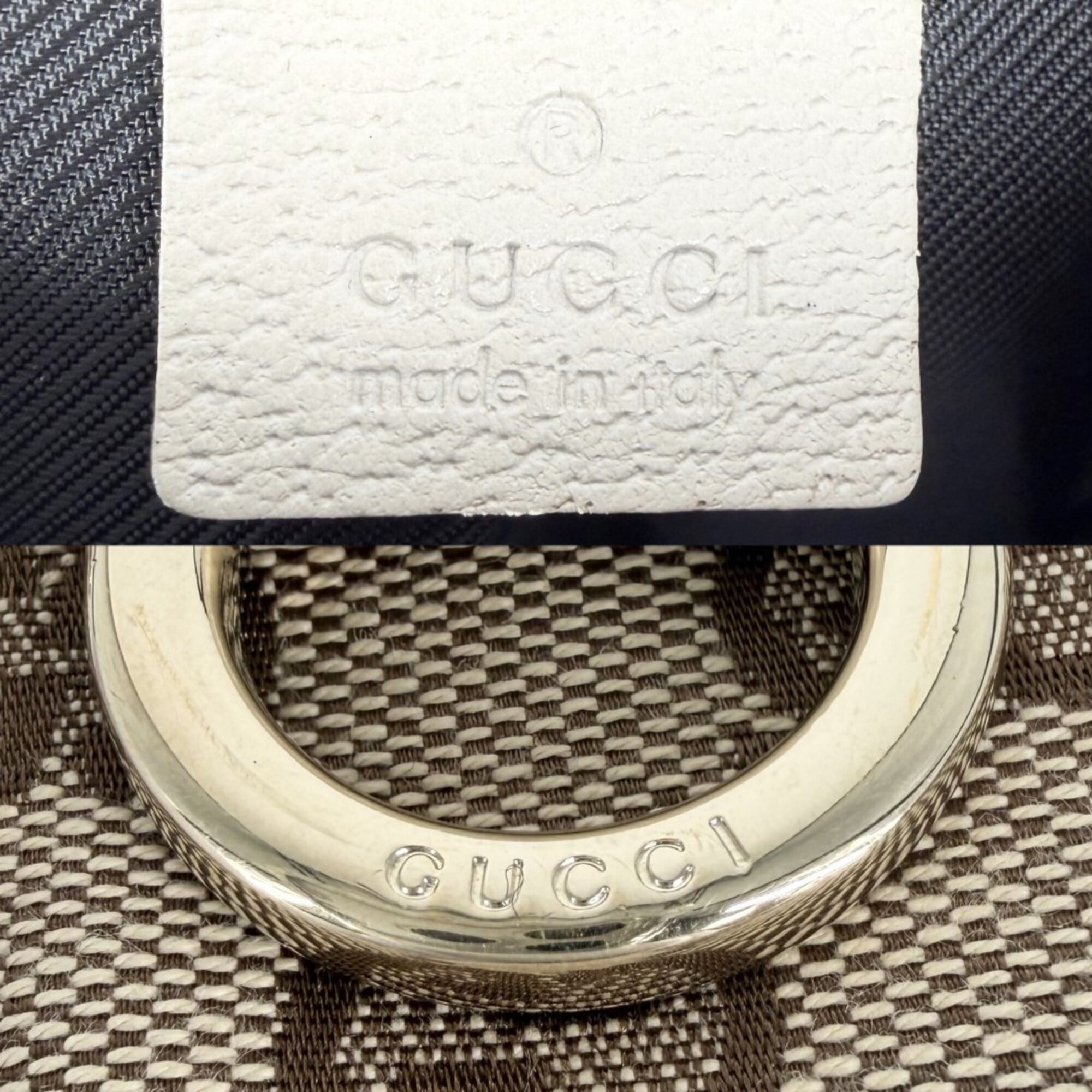 Gucci Abbey Beige Gg Canvas Leather Handbag (Pre-Owned)