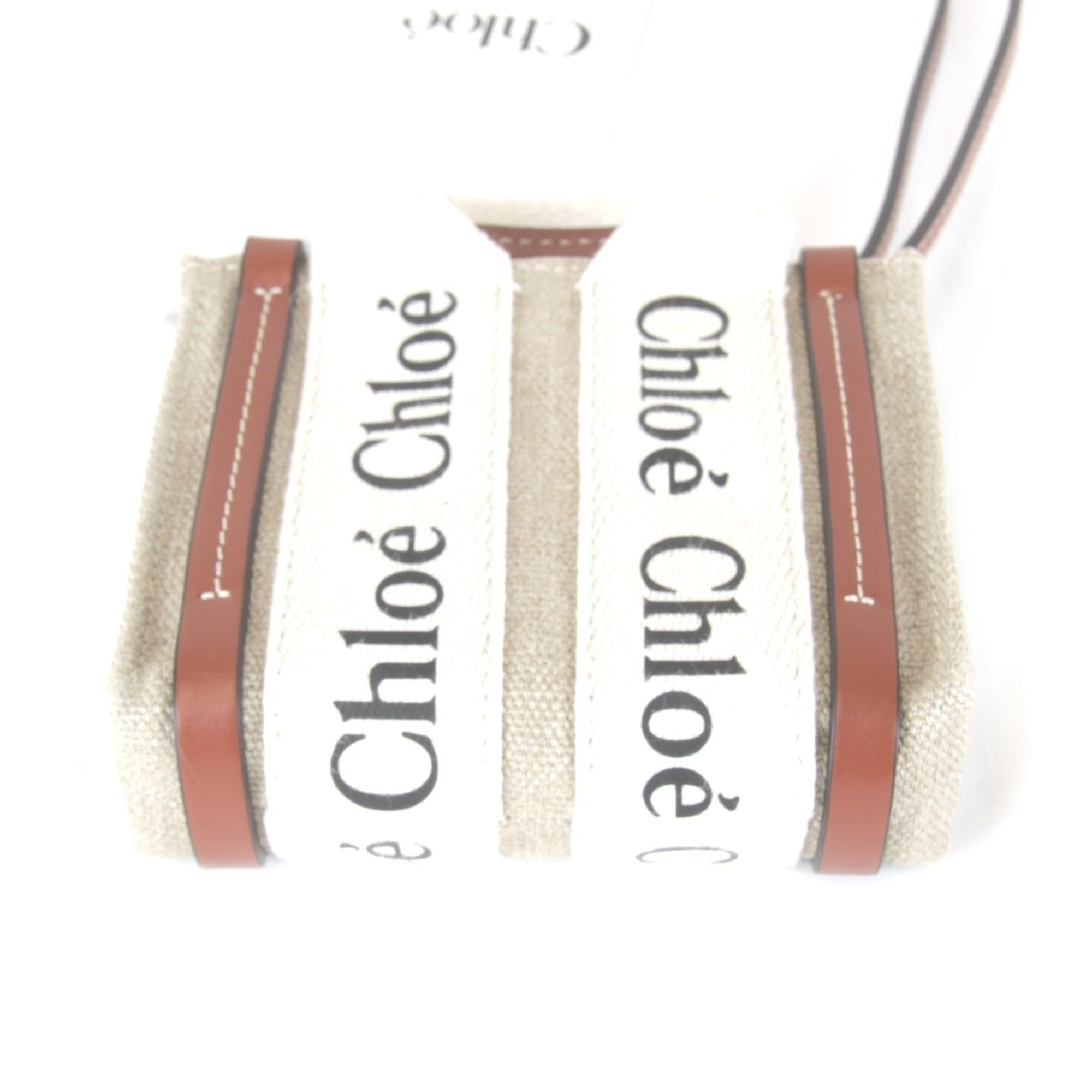 Chloé Beige Linen Cotton Leather Tote Bag (Pre-Owned)
