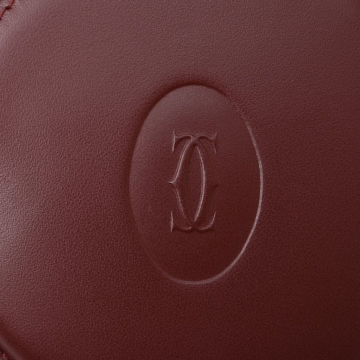 Cartier Bordeaux Leather Coin Purse/Coin Case (Pre-Owned)