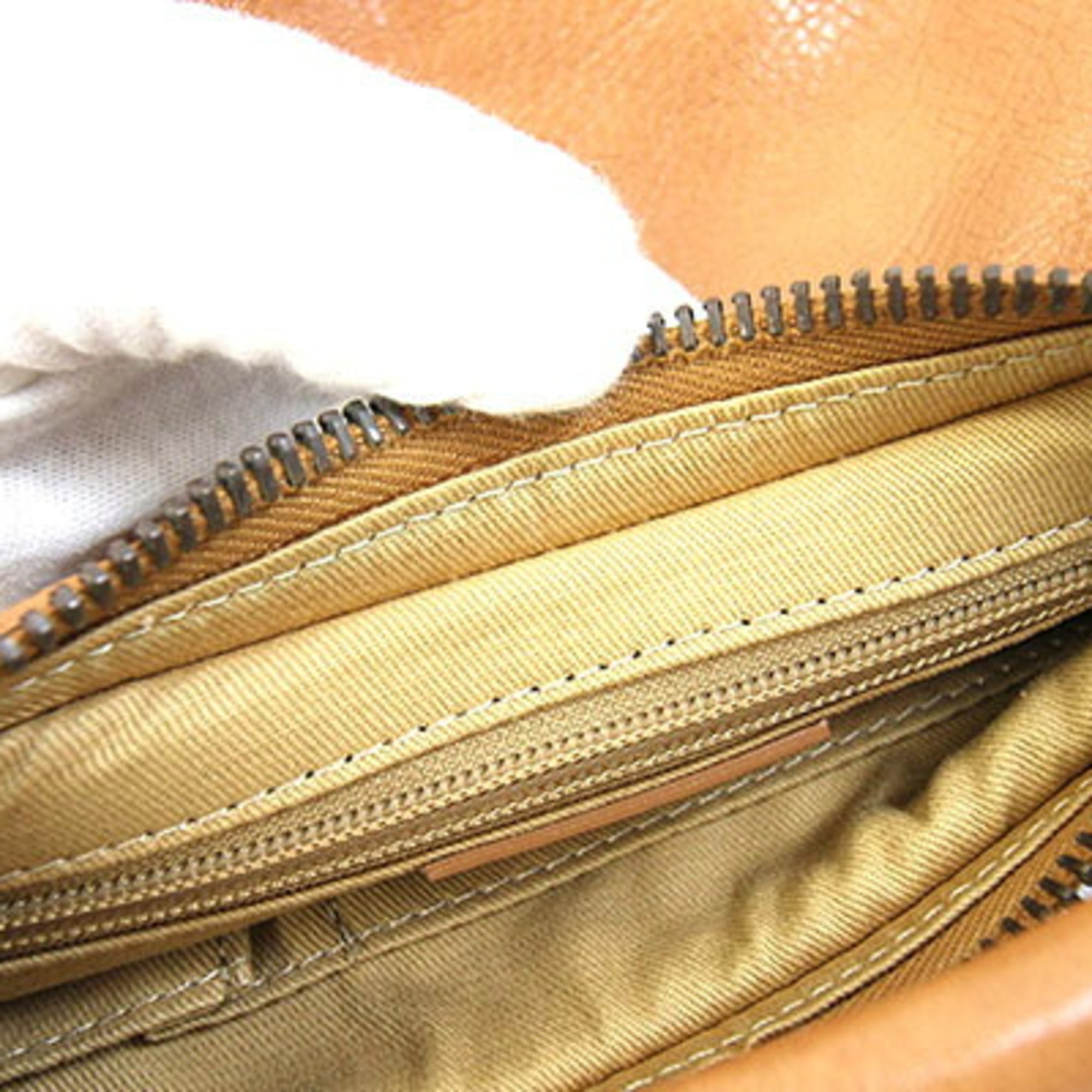 Salvatore Ferragamo Gancini Brown Leather Handbag Shoulder Bag (Pre-Owned)