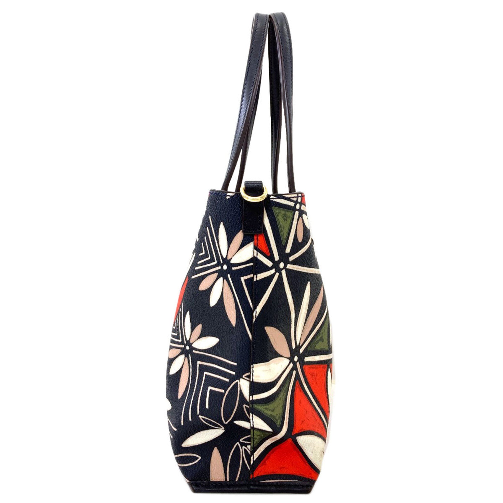 Tory Burch Navy Red Color White Pvc Handbag (Pre-Owned)