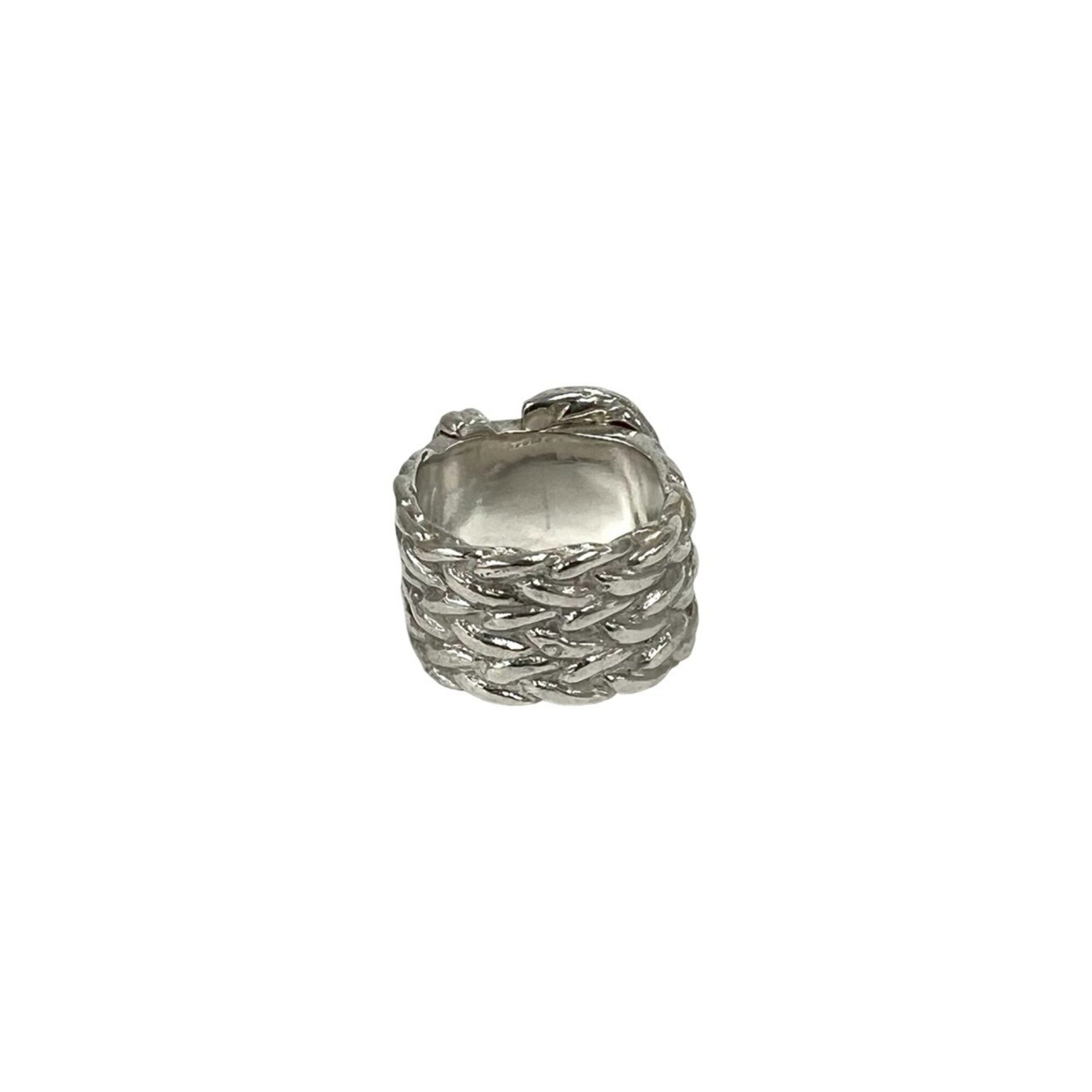 Hermes Silver Silver 925 Band Ring (Pre-Owned)