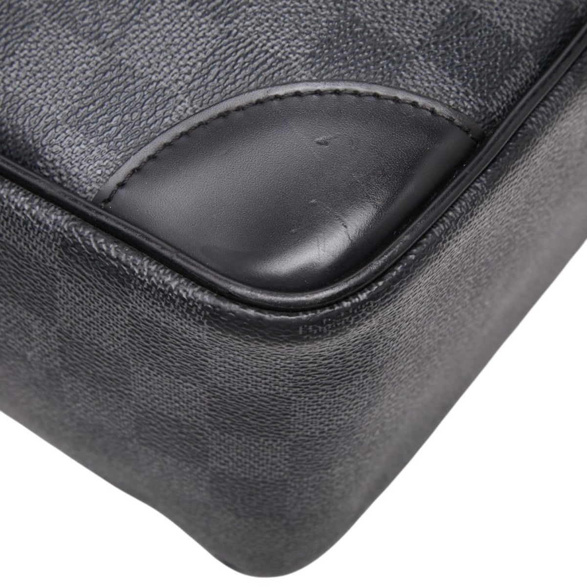 Louis Vuitton Black Gray Pvc Leather Briefcase (Pre-Owned)