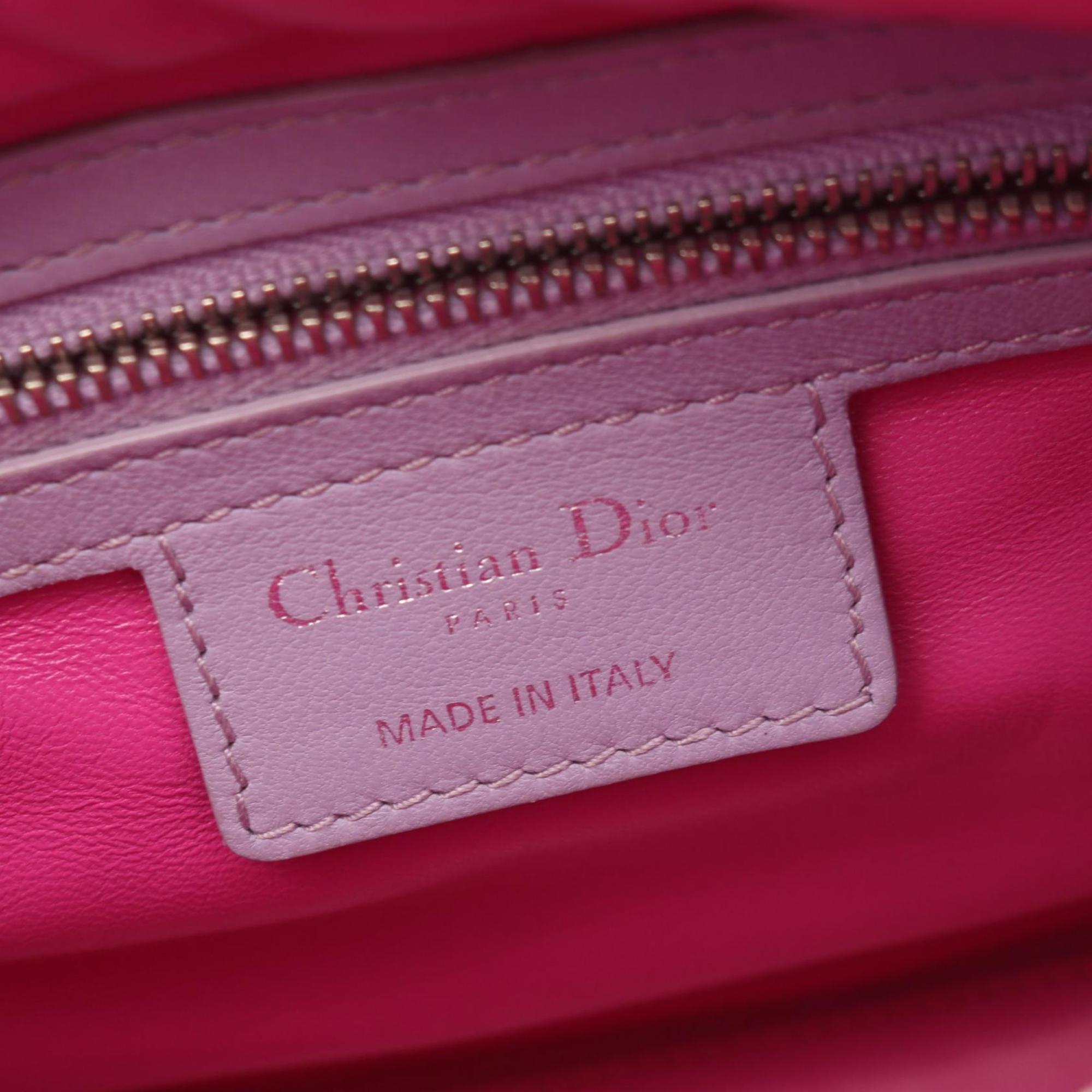 Christian Dior Pink Purple Leather Handbag (Pre-Owned)