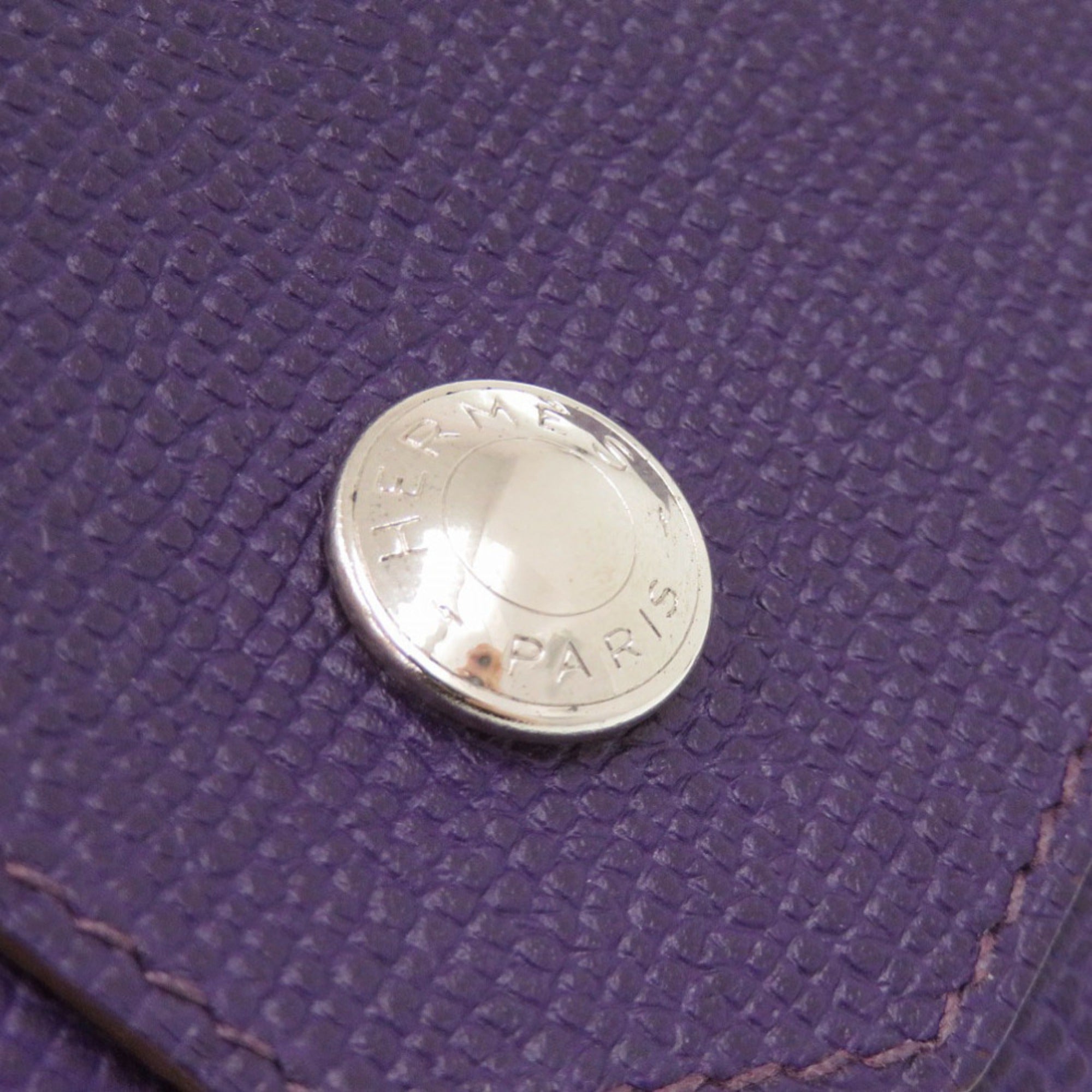 Hermes Purple Epsom Leather Coin Purse/Coin Case (Pre-Owned)