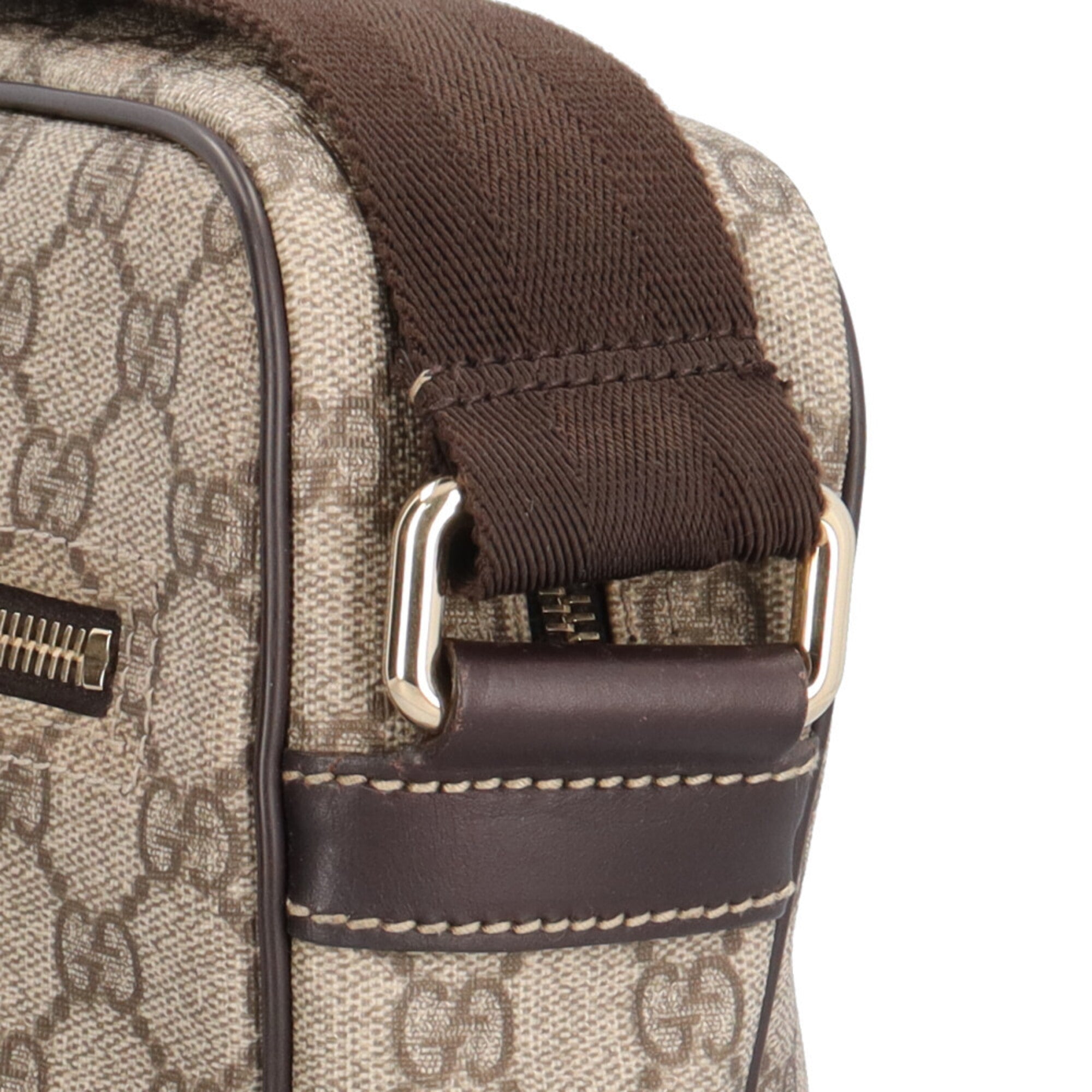 Gucci Beige Brown Gg Supreme Canvas Messenger Bag Shoulder Bag (Pre-Owned)