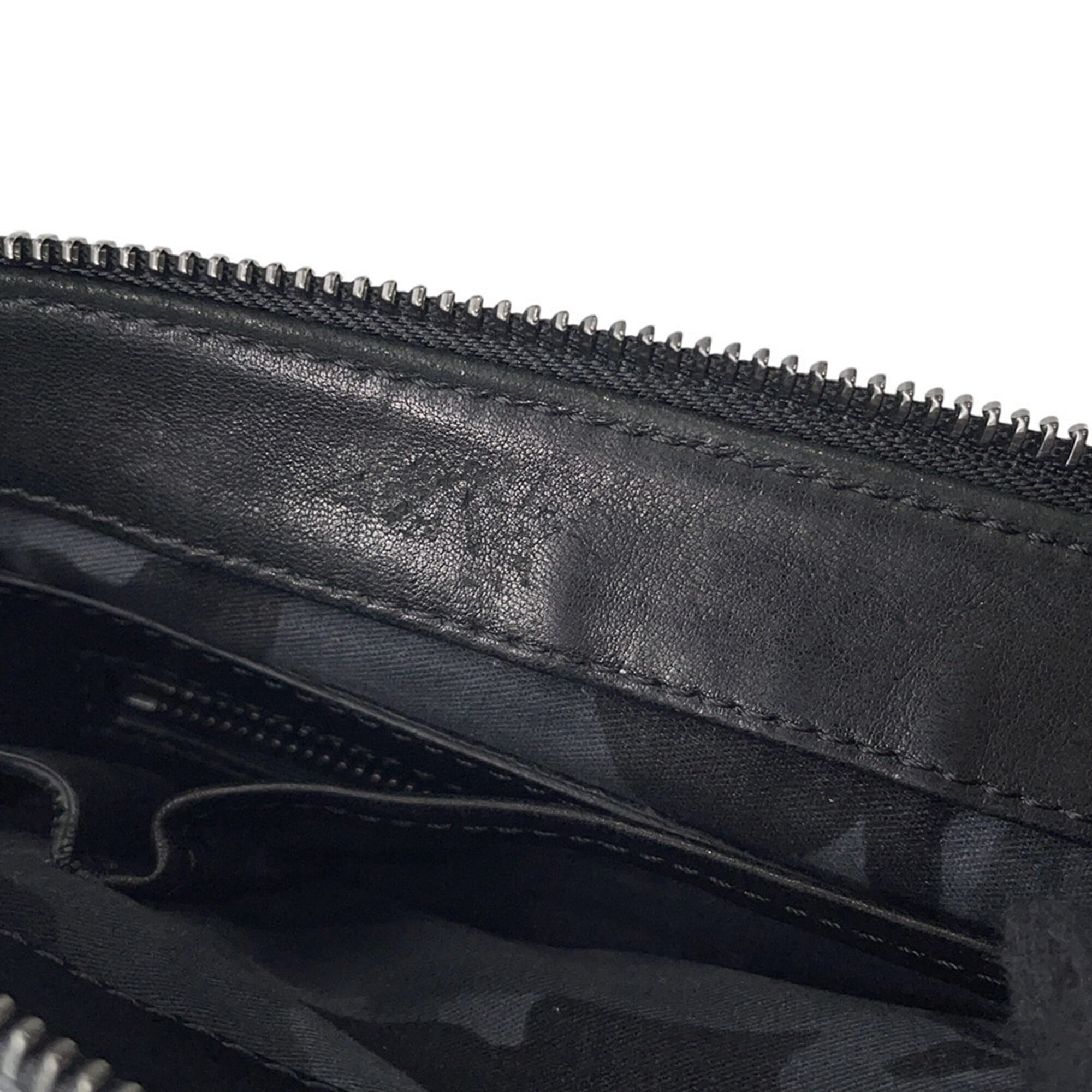 Jimmy Choo Black Leather Clutch Bag Handbag (Pre-Owned)