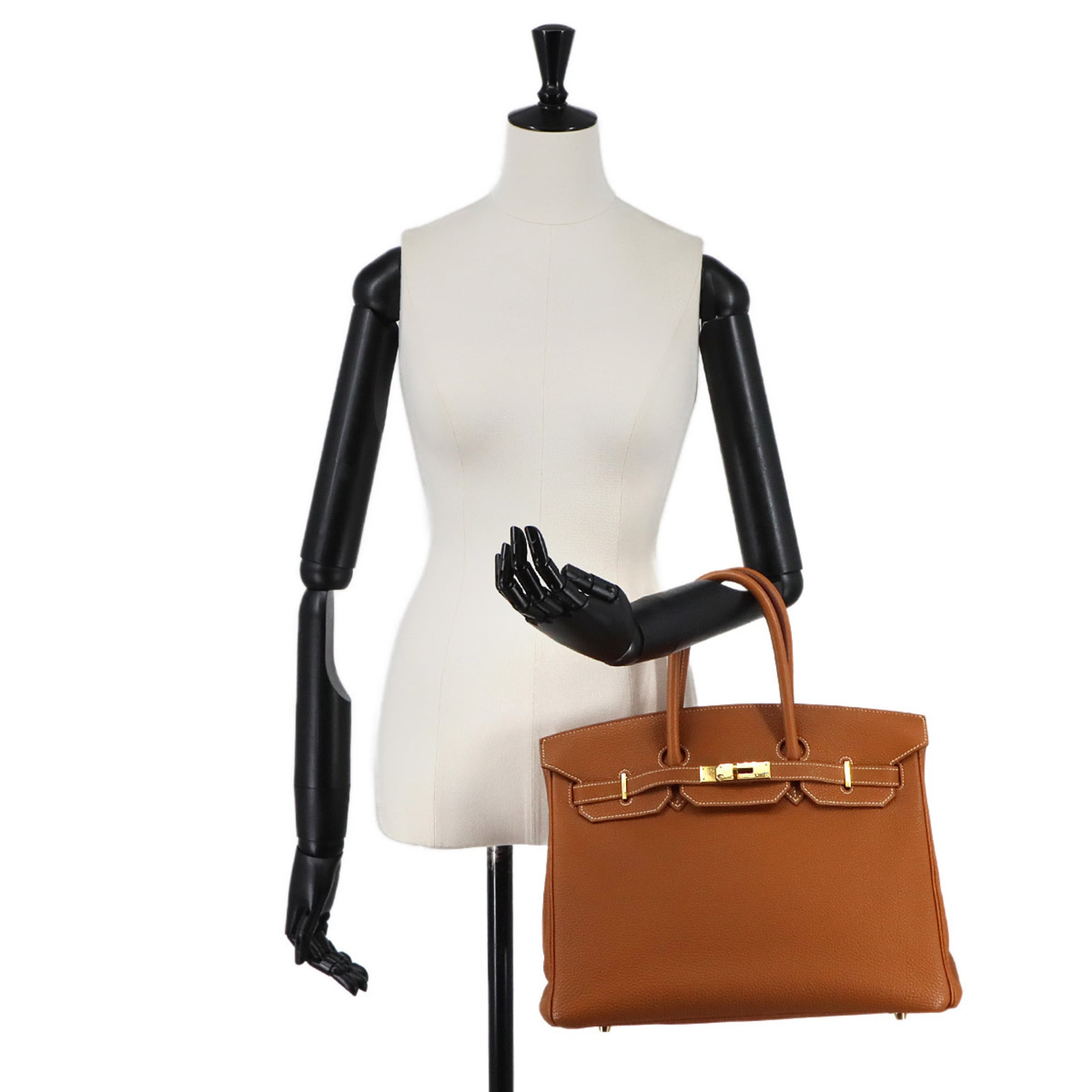 Hermes Gold Togo Leather Handbag (Pre-Owned)