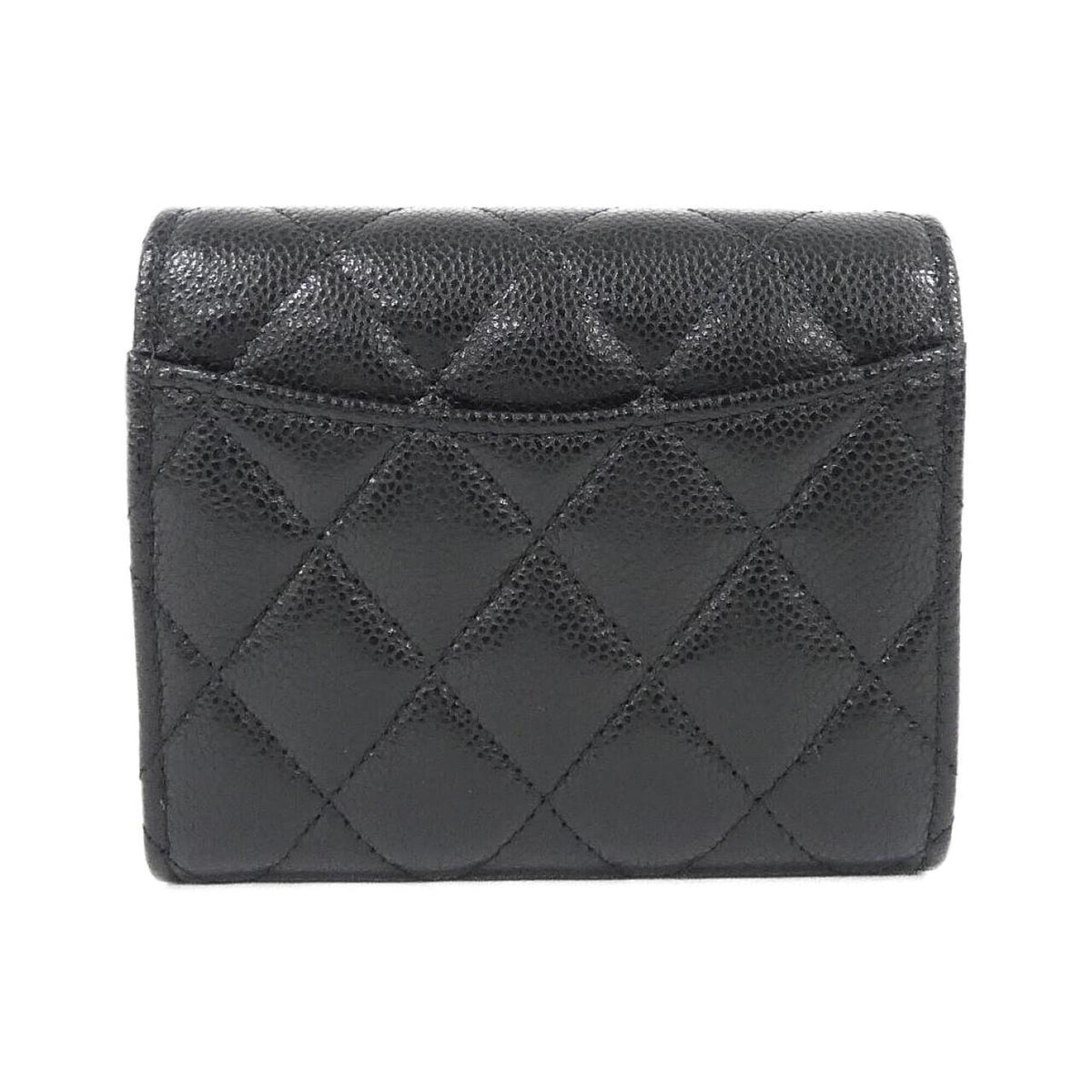 Chanel Black Grained Calfskin Wallet (Tri-Fold) (Pre-Owned)
