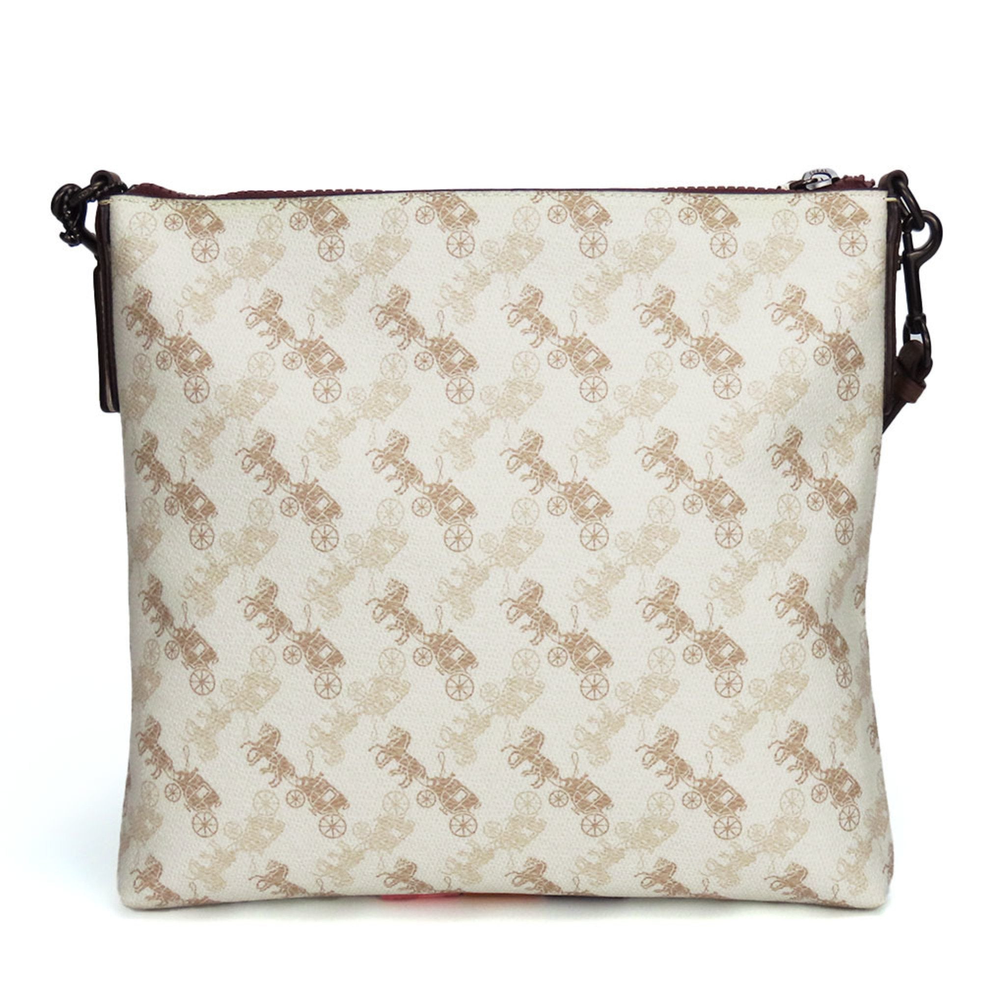Coach Brown White Pvc Leather Shoulder Bag (Pre-Owned)